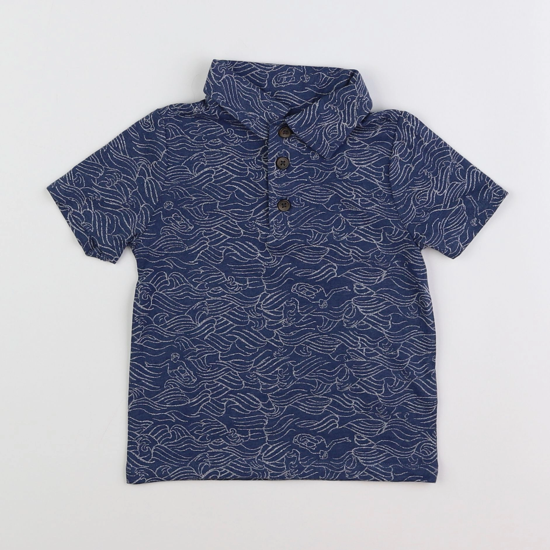 Old Navy - polo bleu - 18 mois à 2 ans