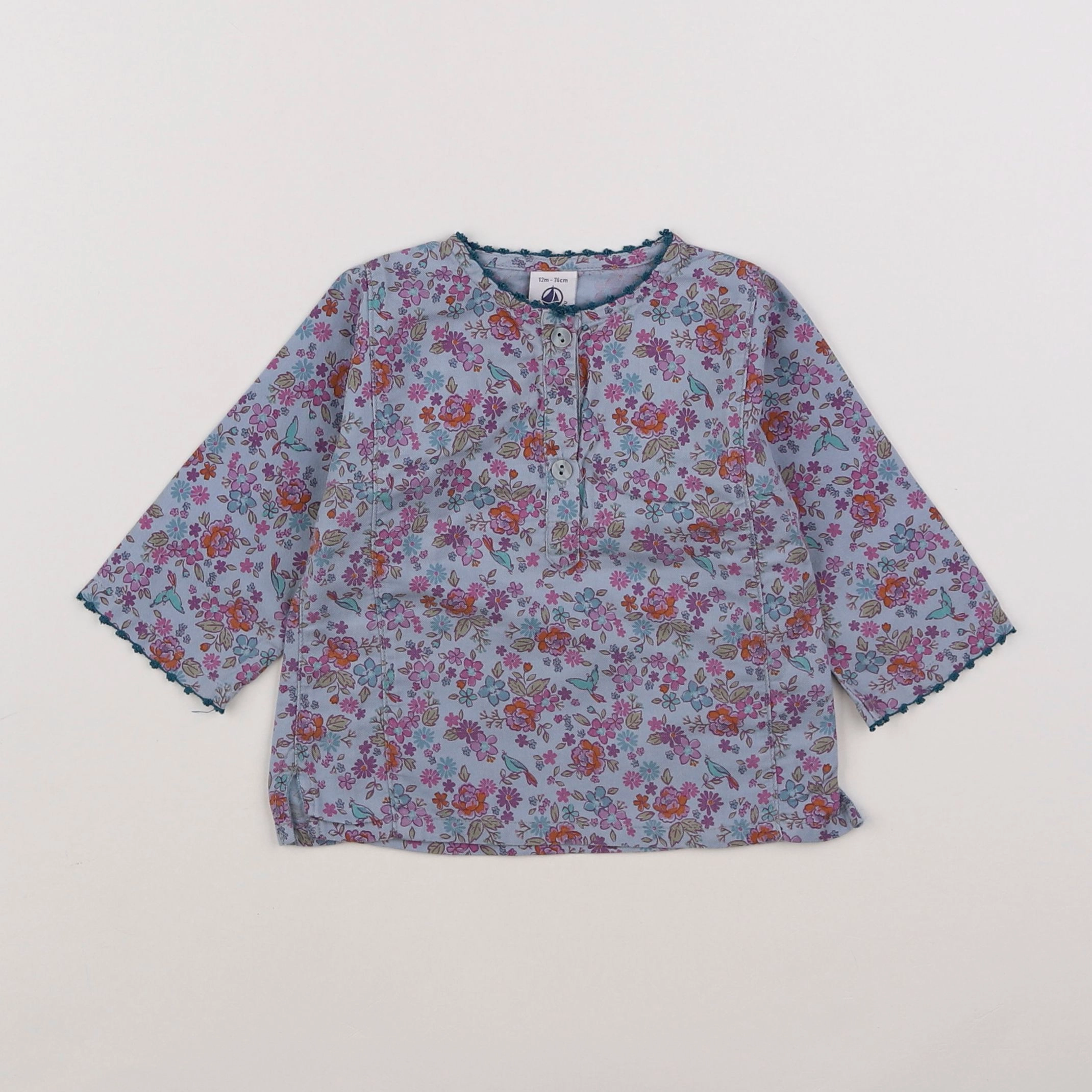 Petit Bateau - blouse multicolore - 12 mois