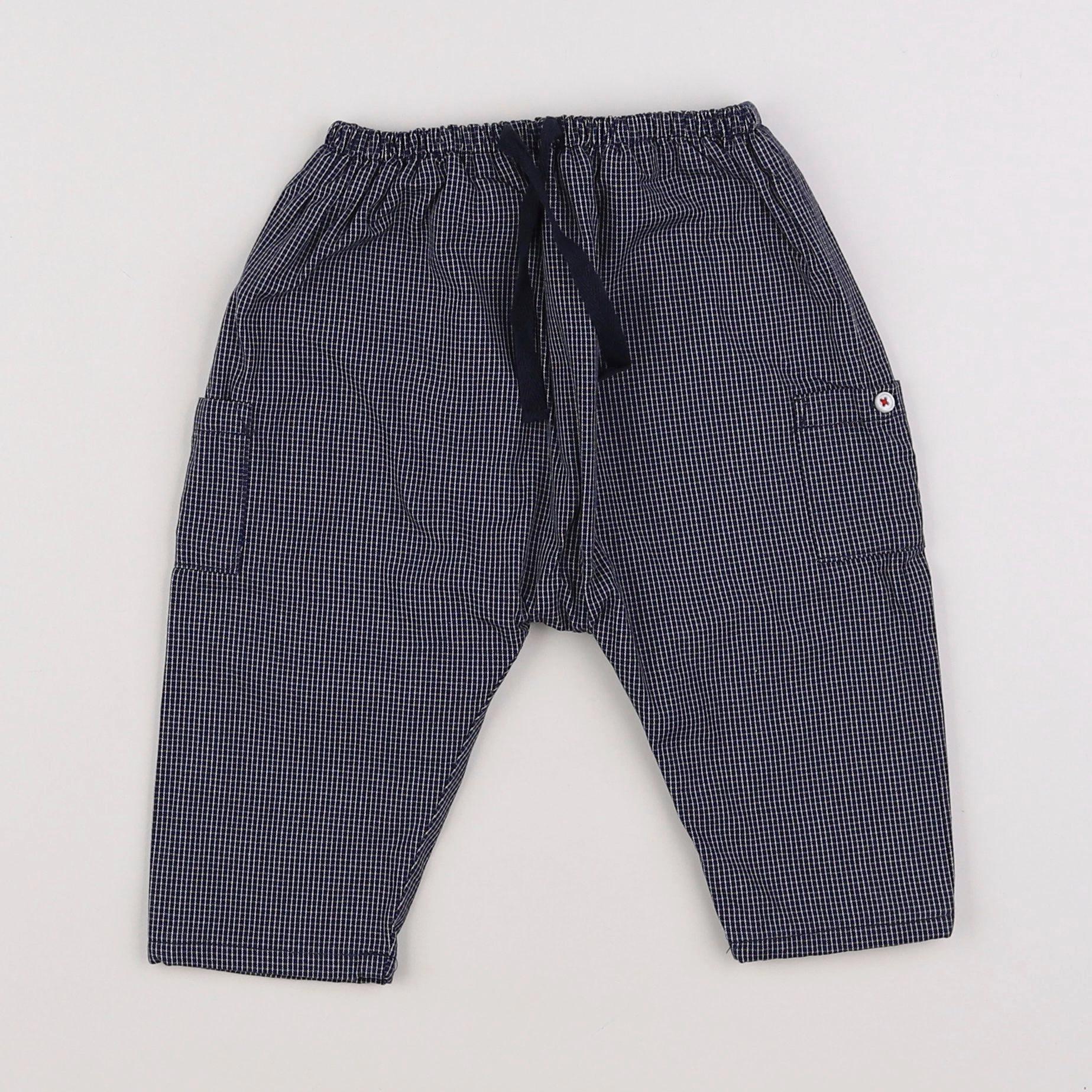 Boutchou - pantalon doublé bleu - 6 mois