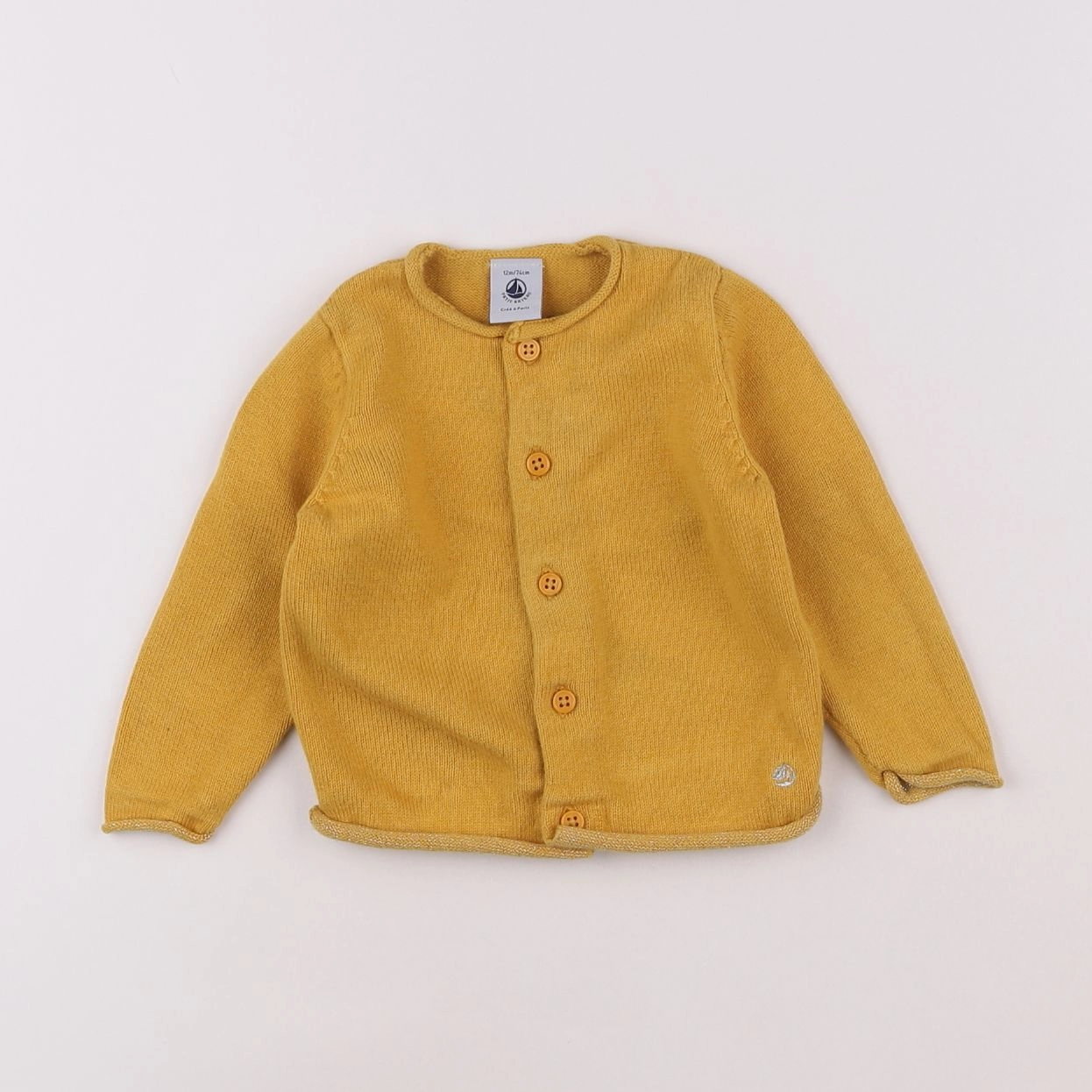 Petit Bateau - gilet jaune - 12 mois