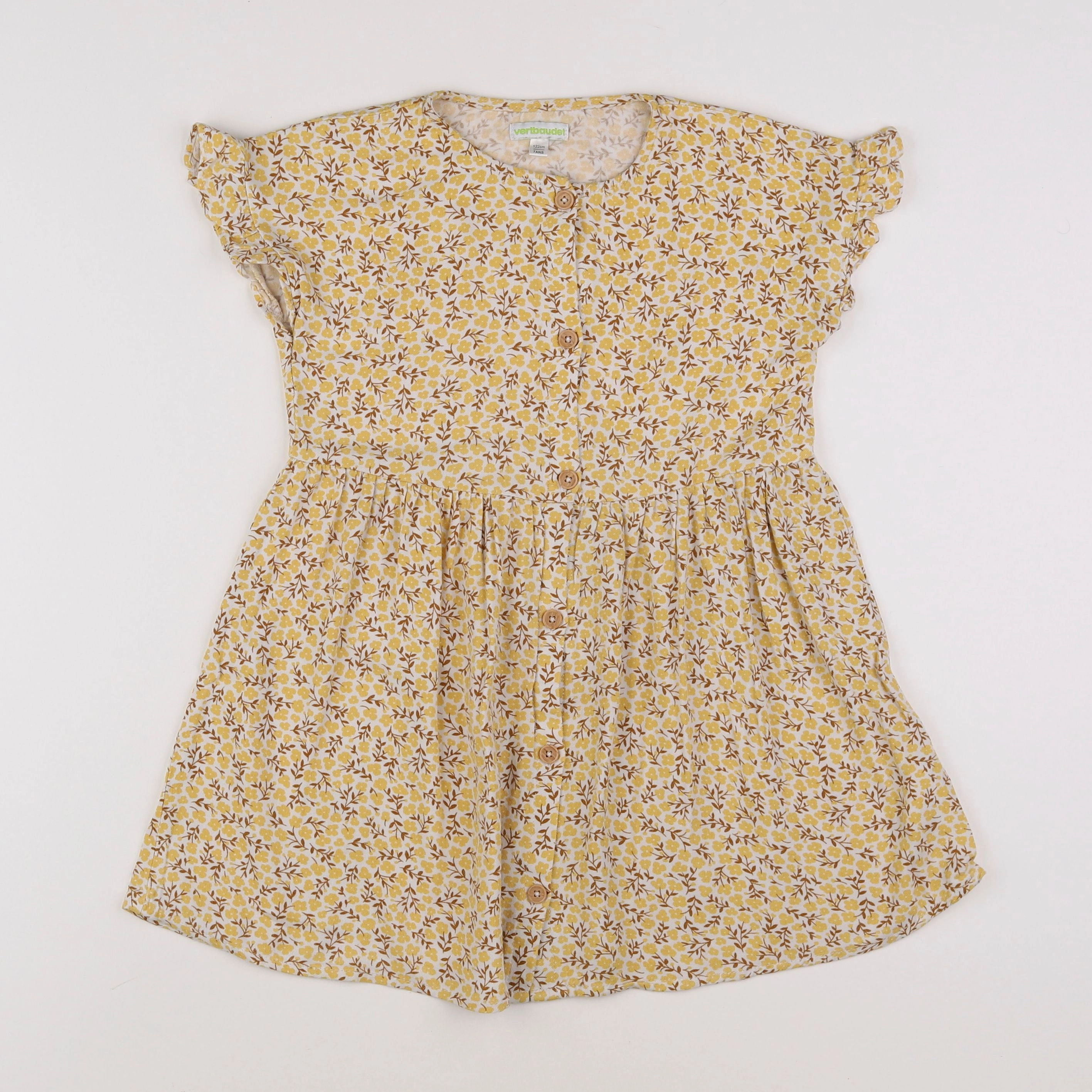 Vertbaudet - robe jaune - 7 ans