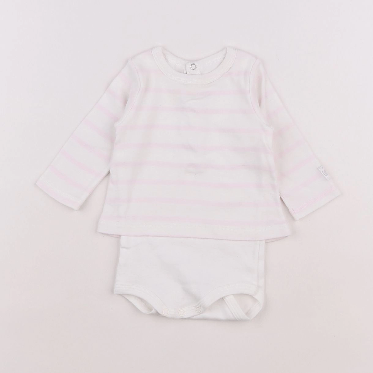 Petit Bateau - body tee-shirt blanc - 3 mois