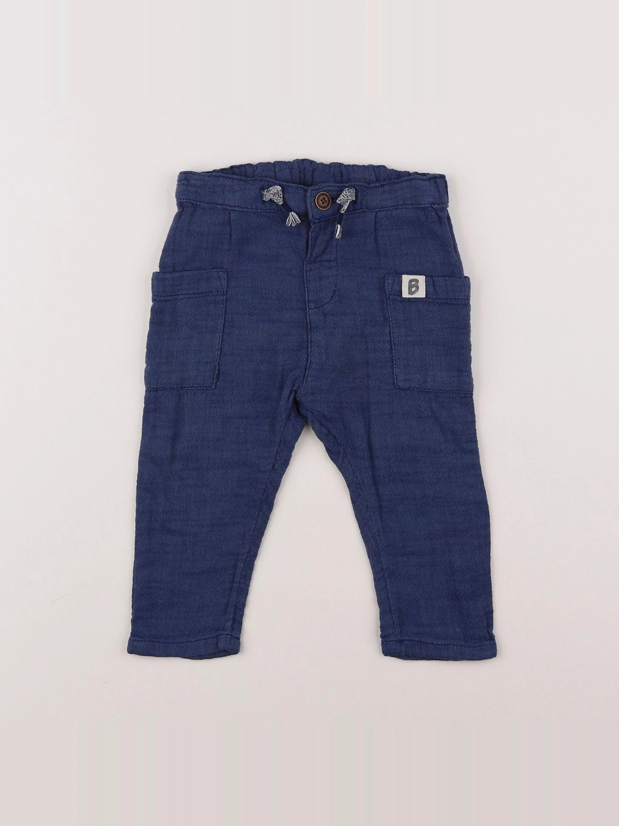 H&M - pantalon bleu - 6/9 mois