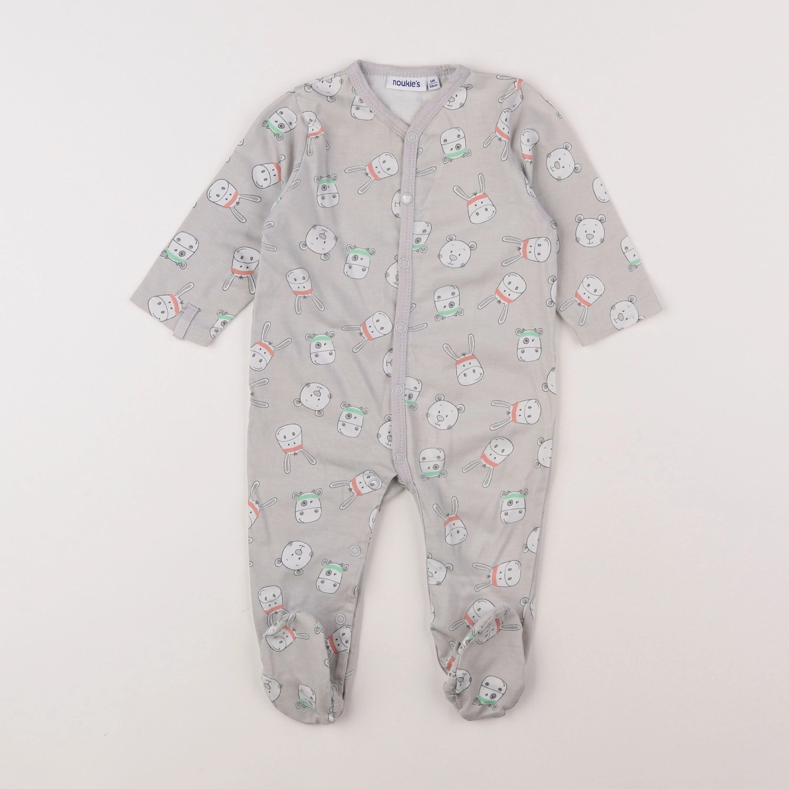 Noukie's - pyjama coton gris - 6 mois