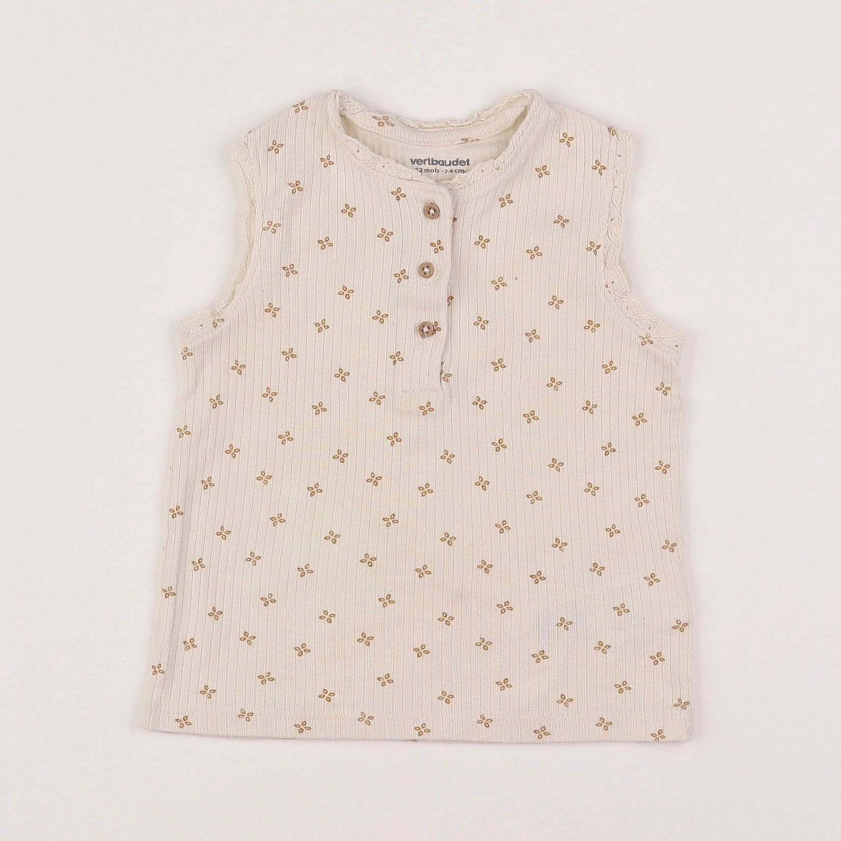 Vertbaudet - débardeur beige - 12 mois