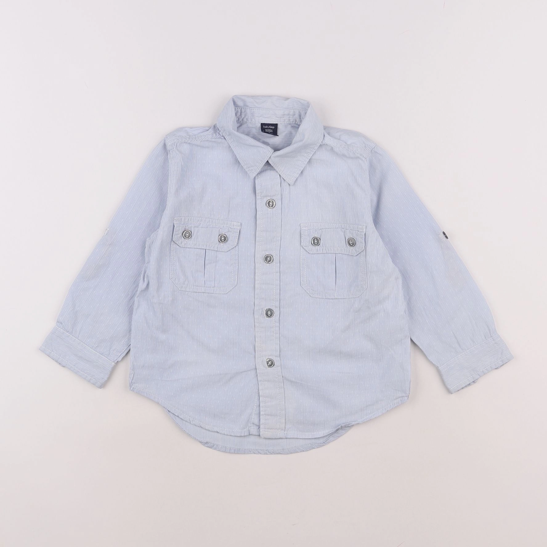 GAP - chemise blanc, bleu - 2 ans