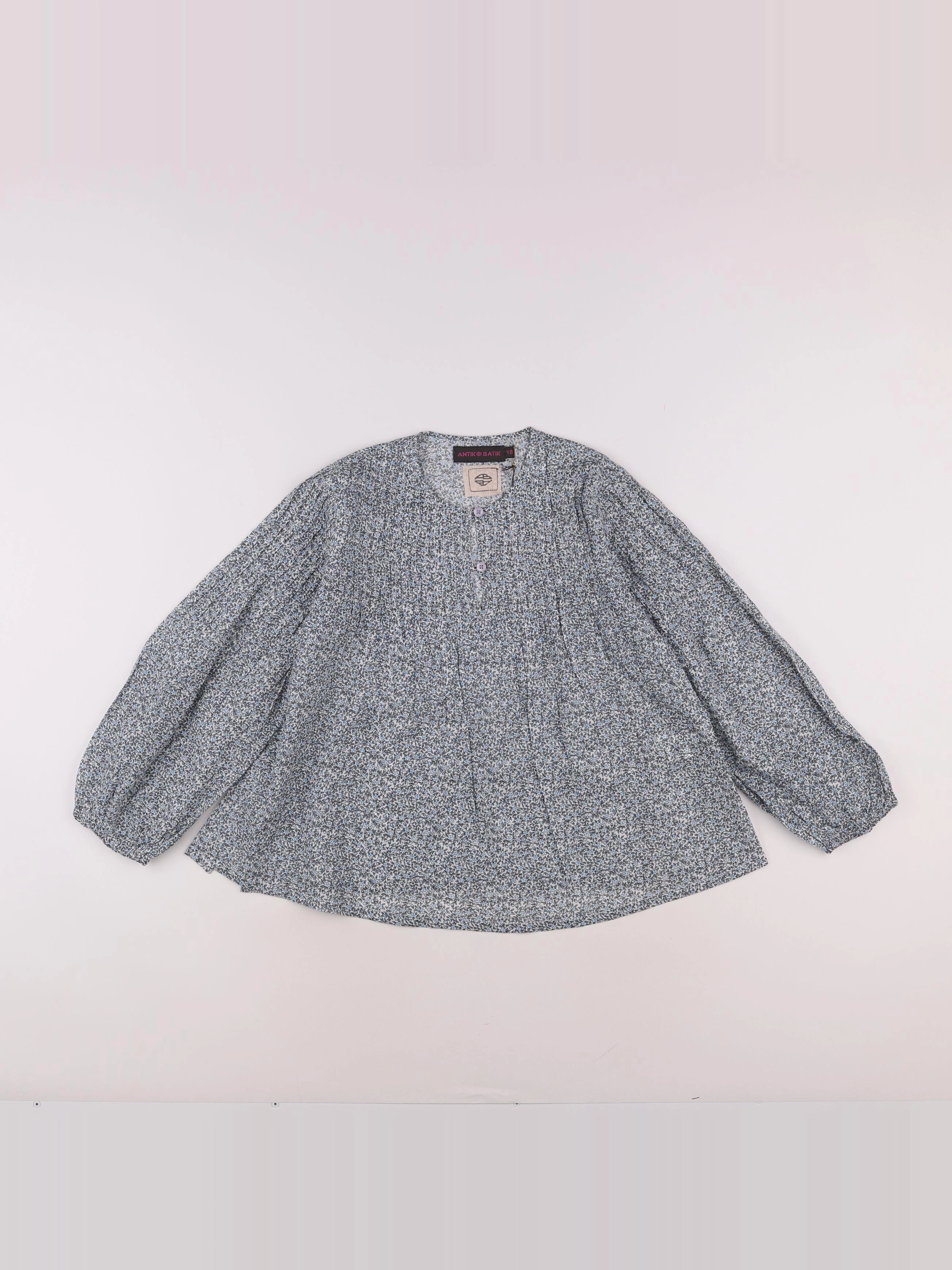 Antik Batik - blouse bleu, blanc - 8 ans