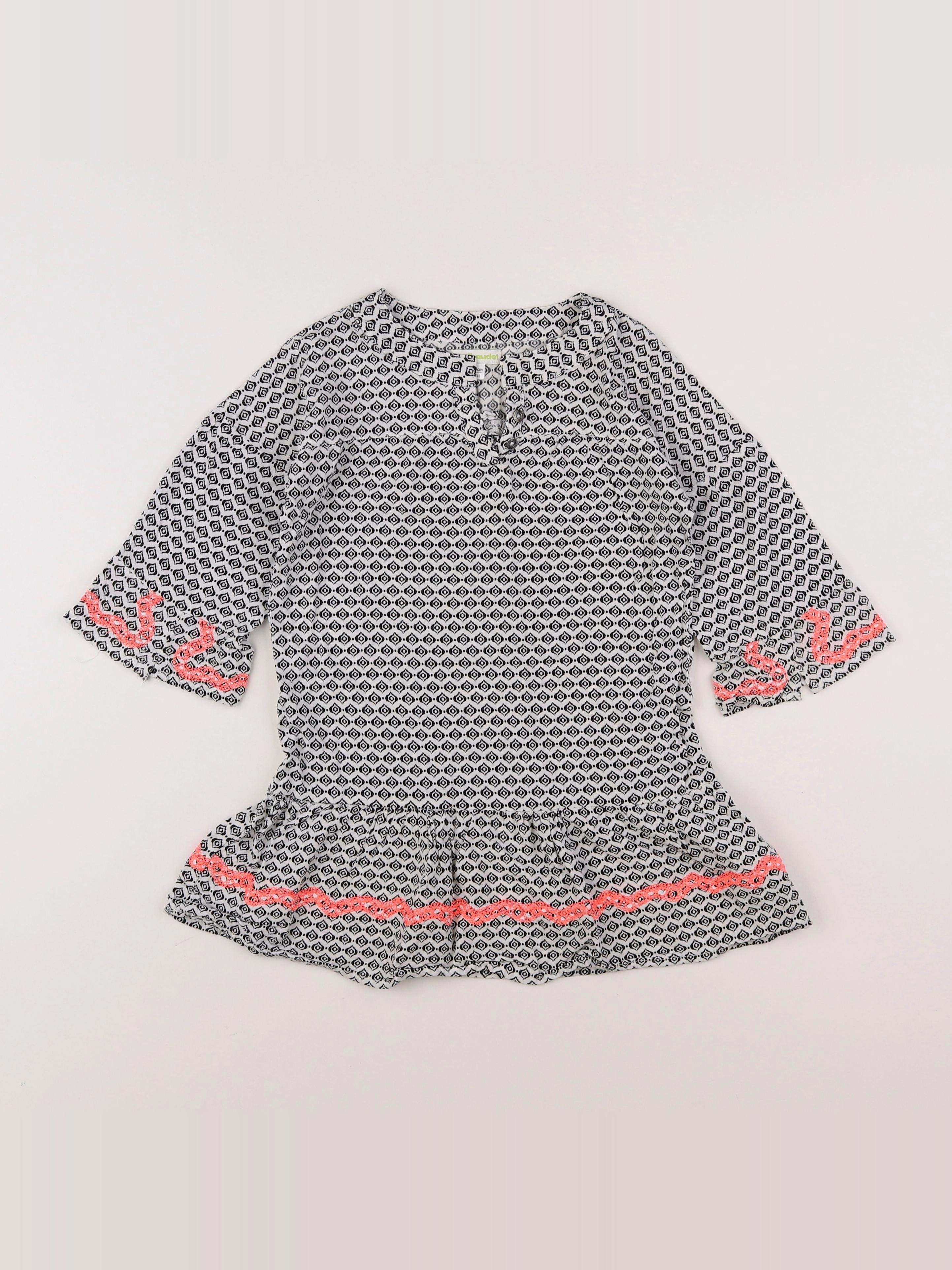 Vertbaudet - robe blanc, noir - 6 ans