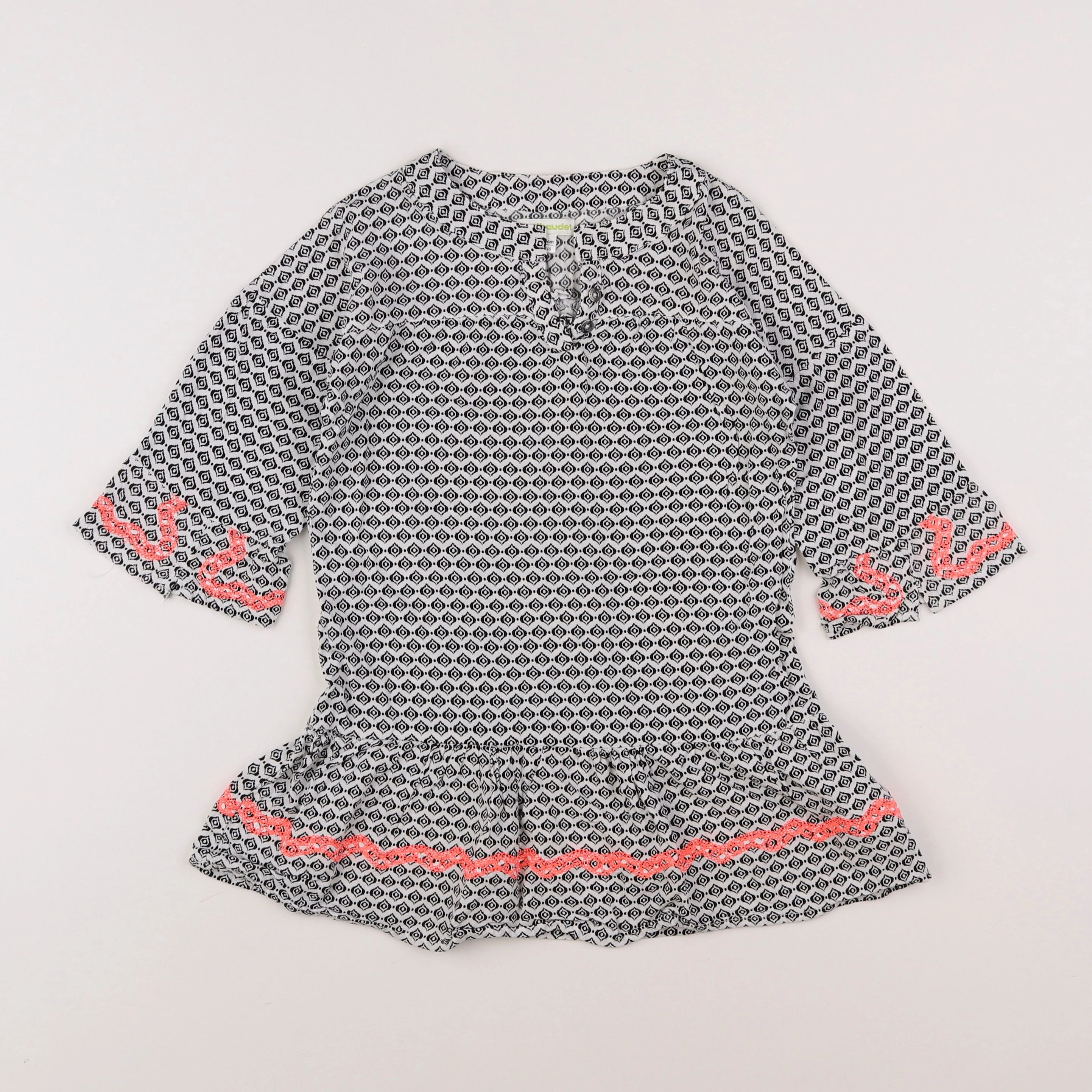 Vertbaudet - robe blanc, noir - 6 ans