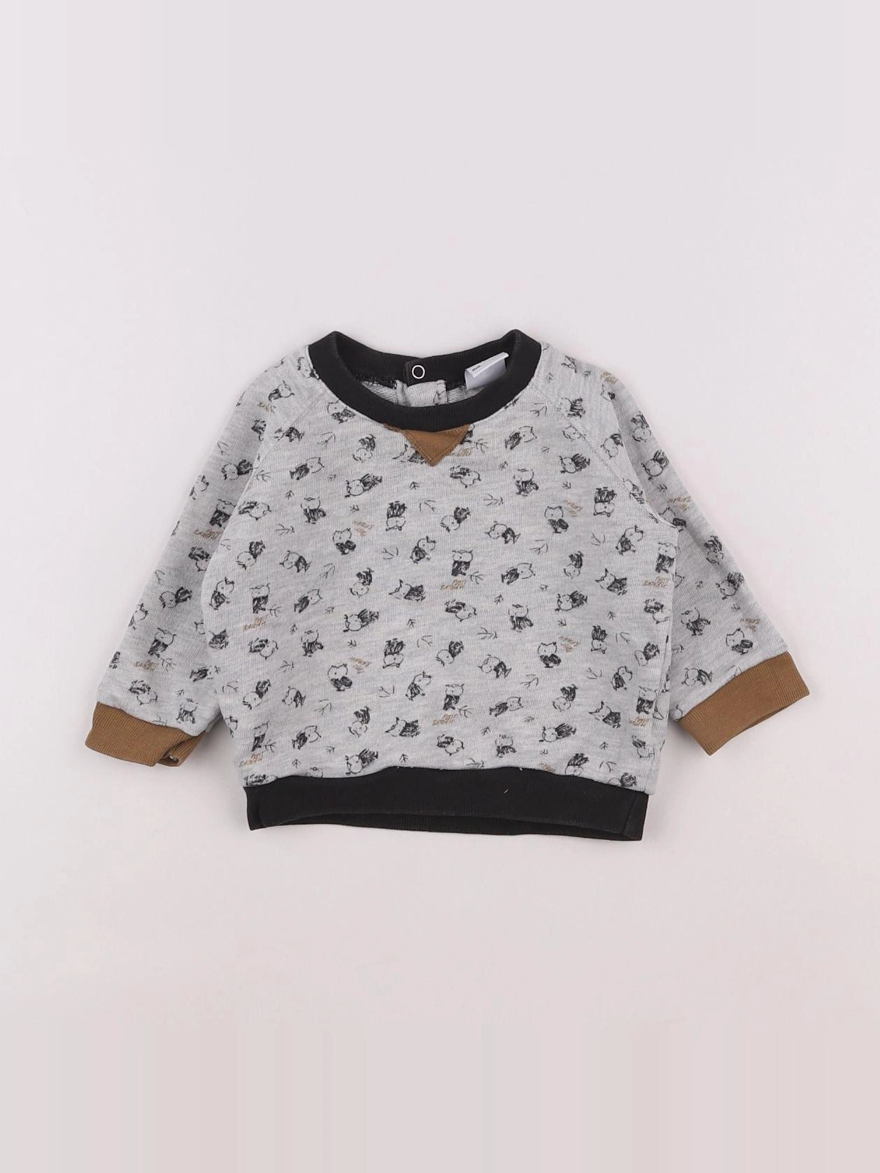 Petit Bateau - sweat gris - 6 mois