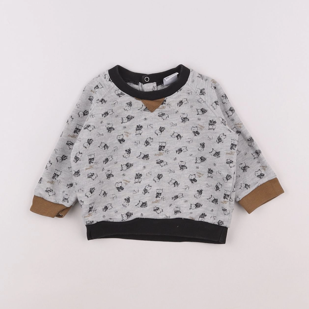 Petit Bateau - sweat gris - 6 mois