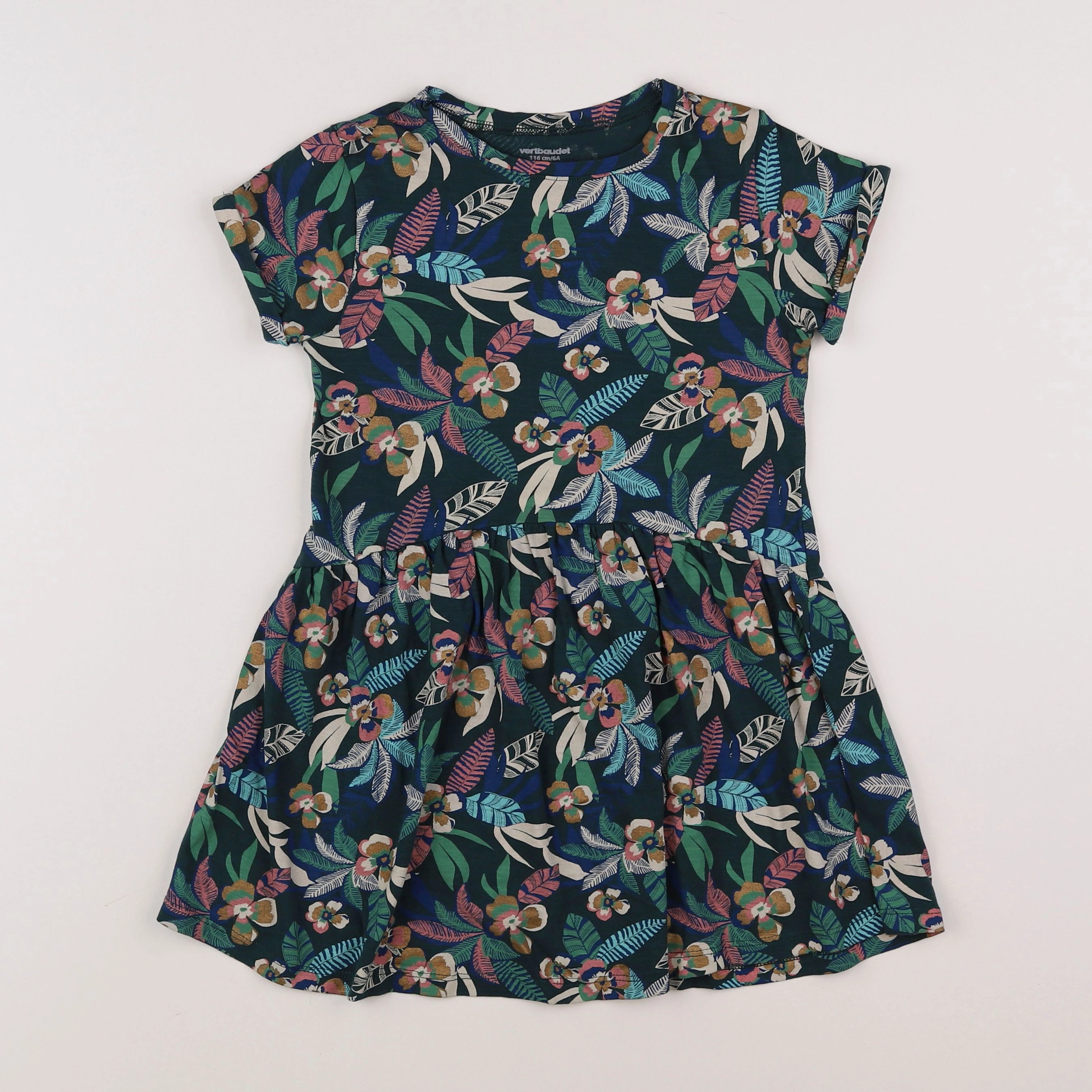 Vertbaudet - robe multicolore - 6 ans