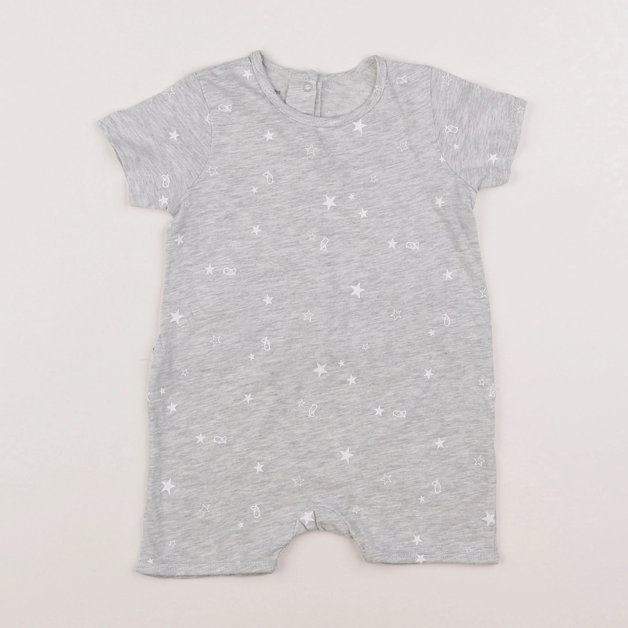 Vertbaudet - pyjama coton gris, blanc - 18 mois