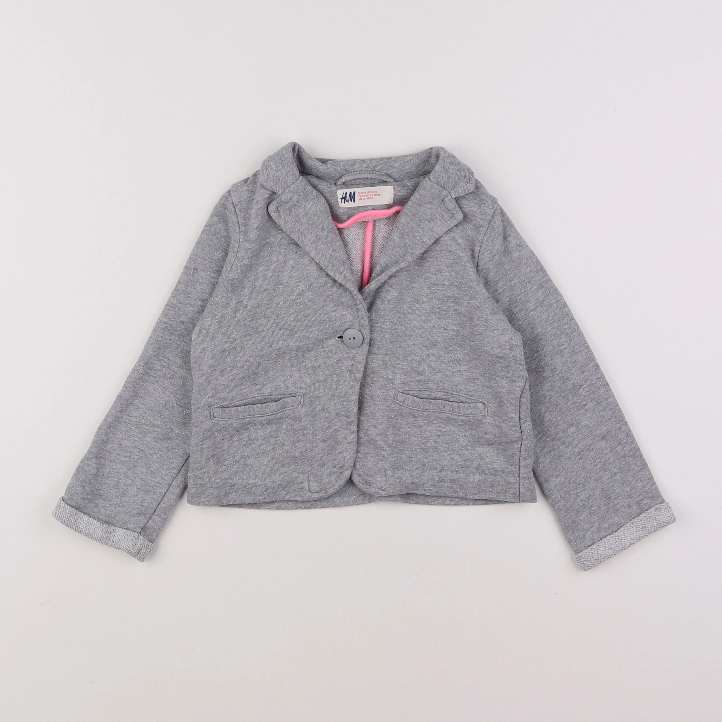 H&M - veste gris - 18 mois à 2 ans