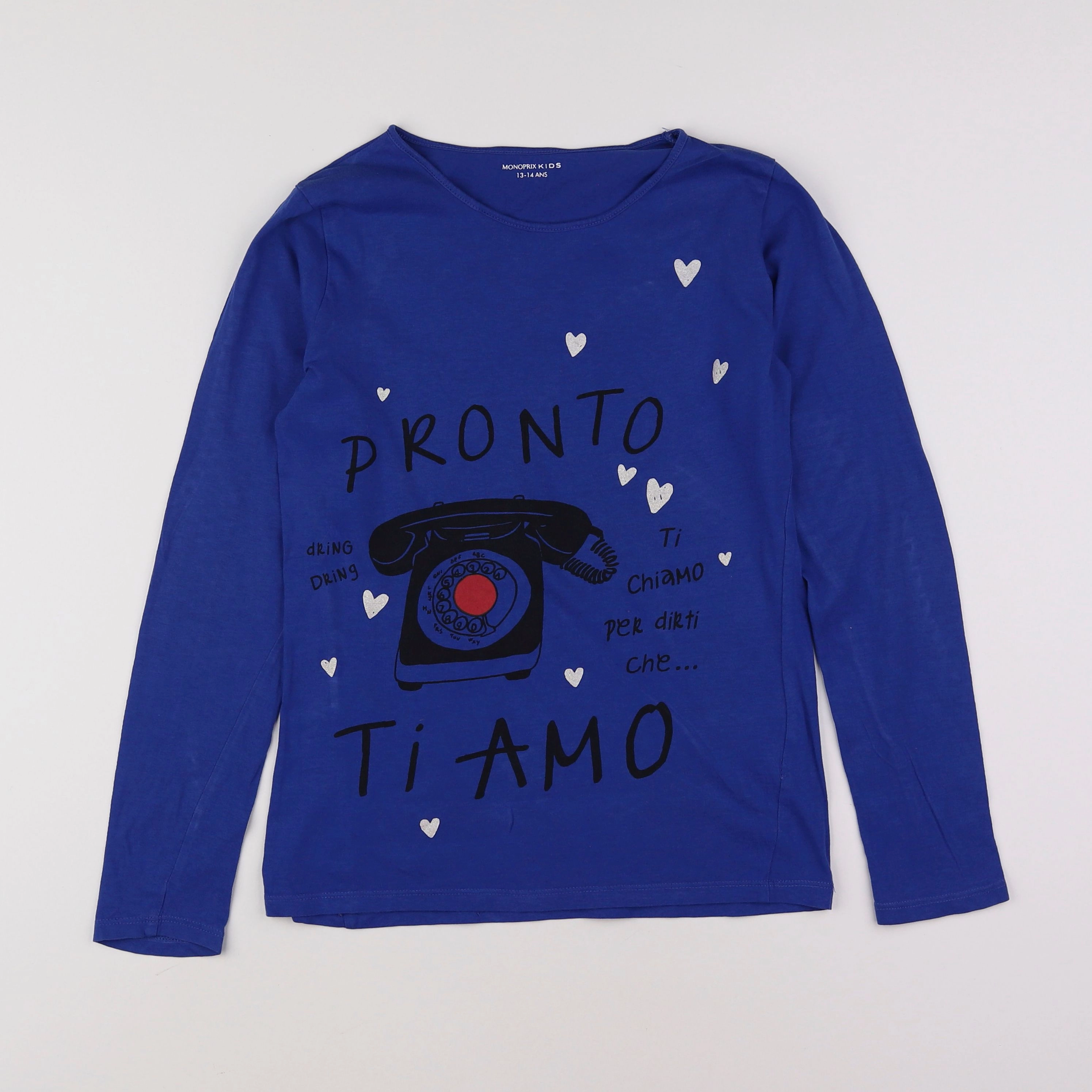 Monoprix - tee-shirt bleu - 13/14 ans