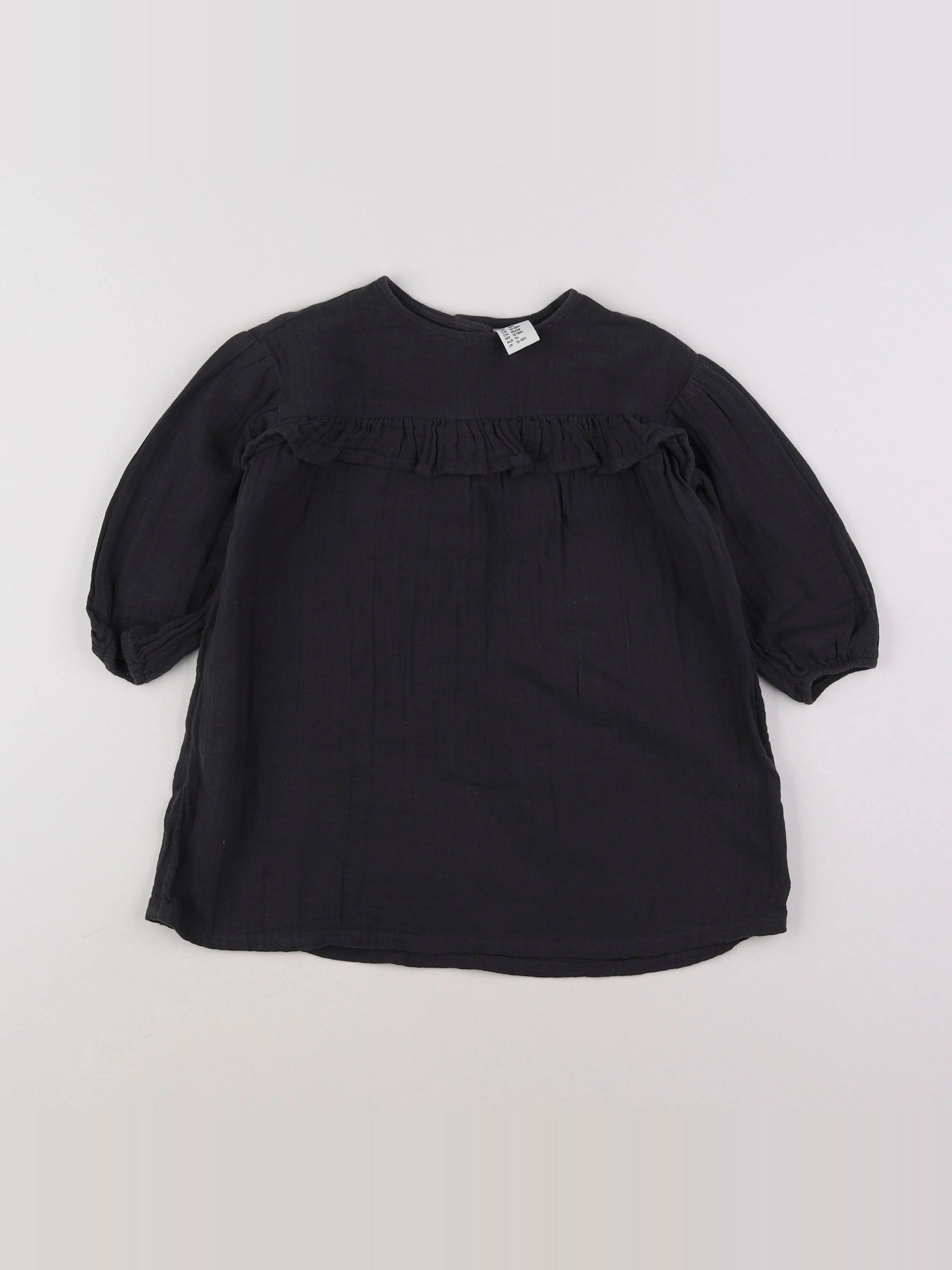 H&M - robe noir - 12/18 mois