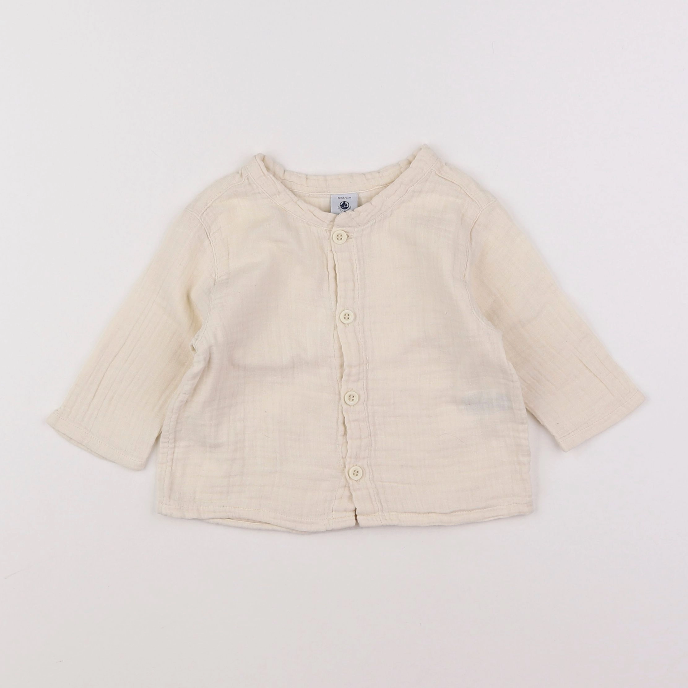 Petit Bateau - chemise beige - 12 mois