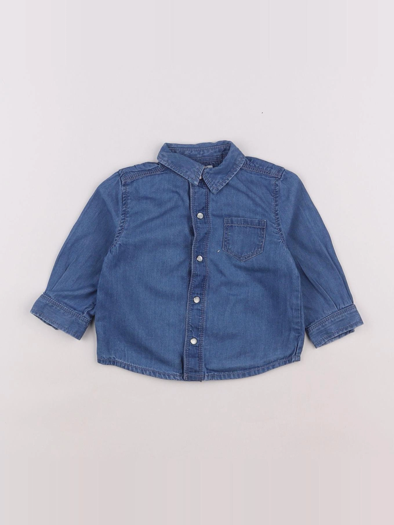 Boutchou - chemise bleu - 6 mois