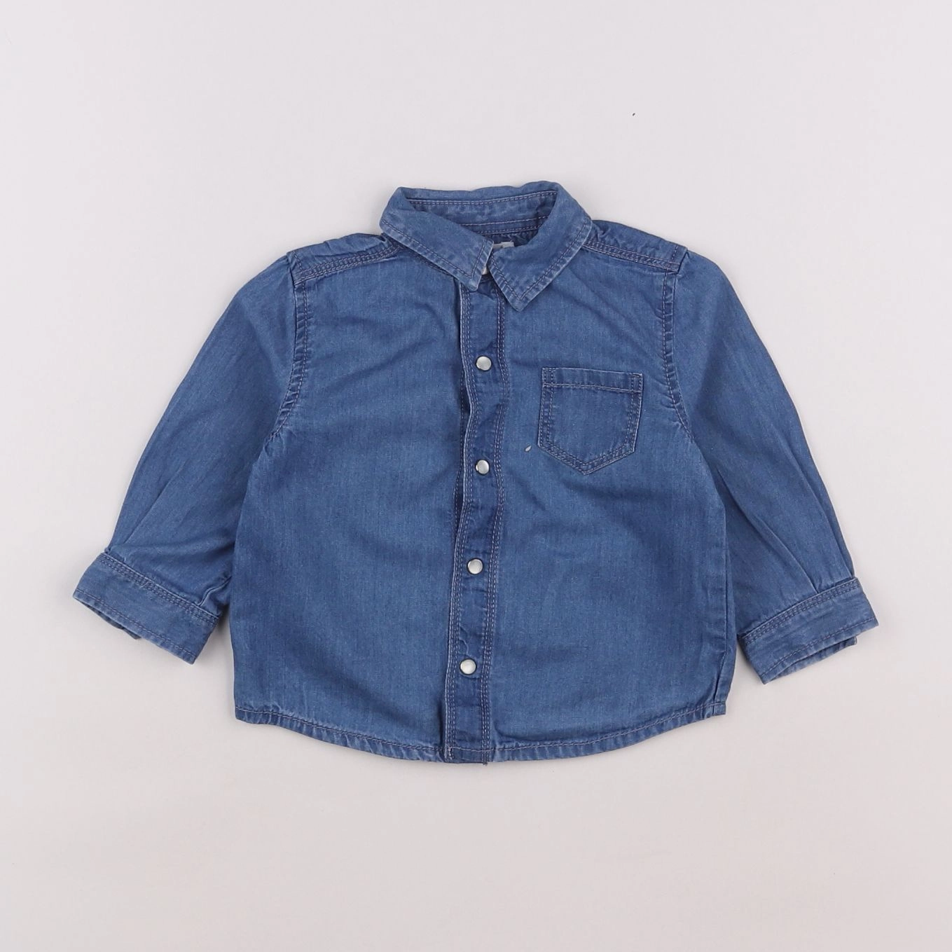 Boutchou - chemise bleu - 6 mois