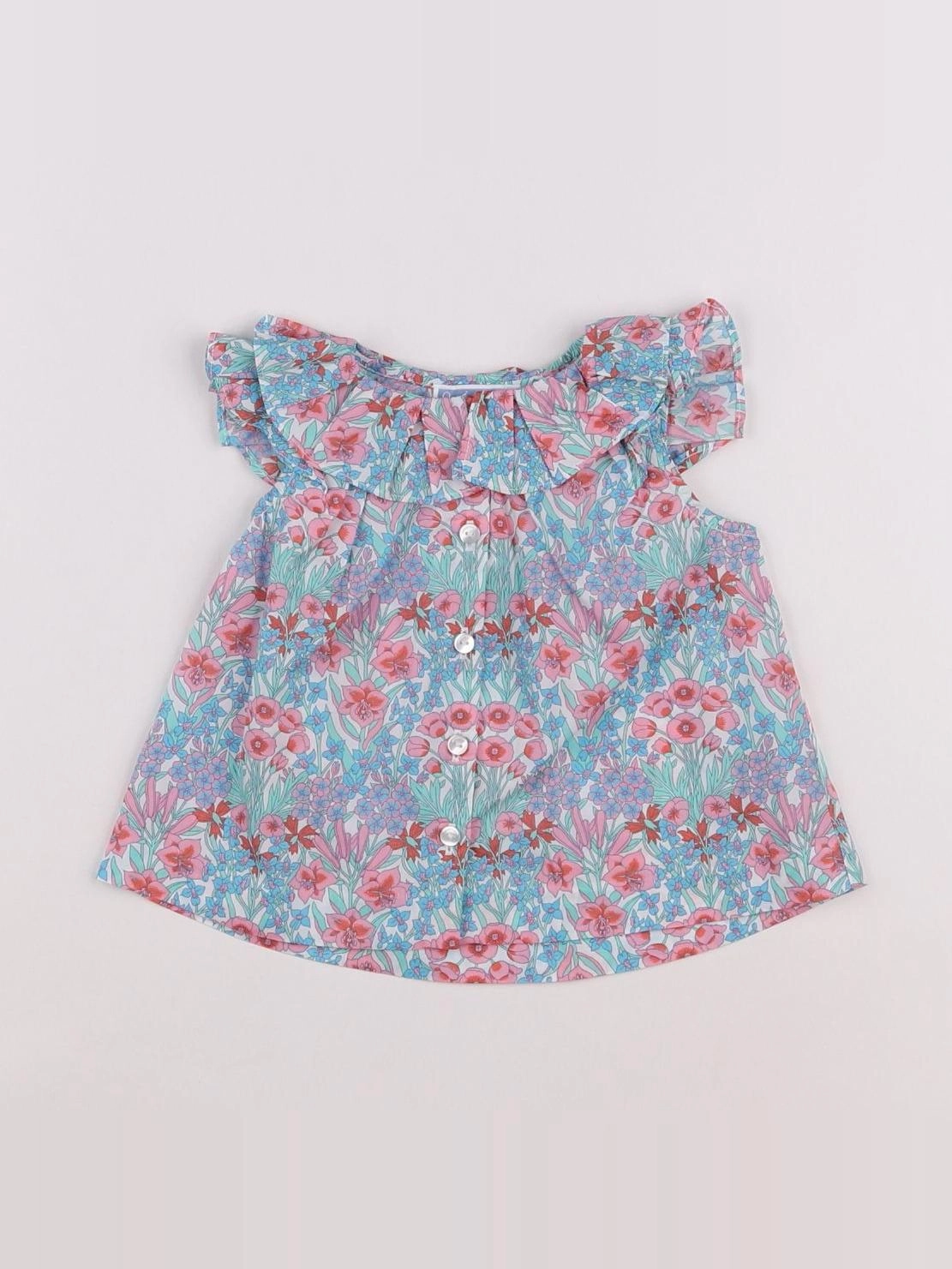 Jacadi - blouse liberty bleu, multicolore - 6 mois