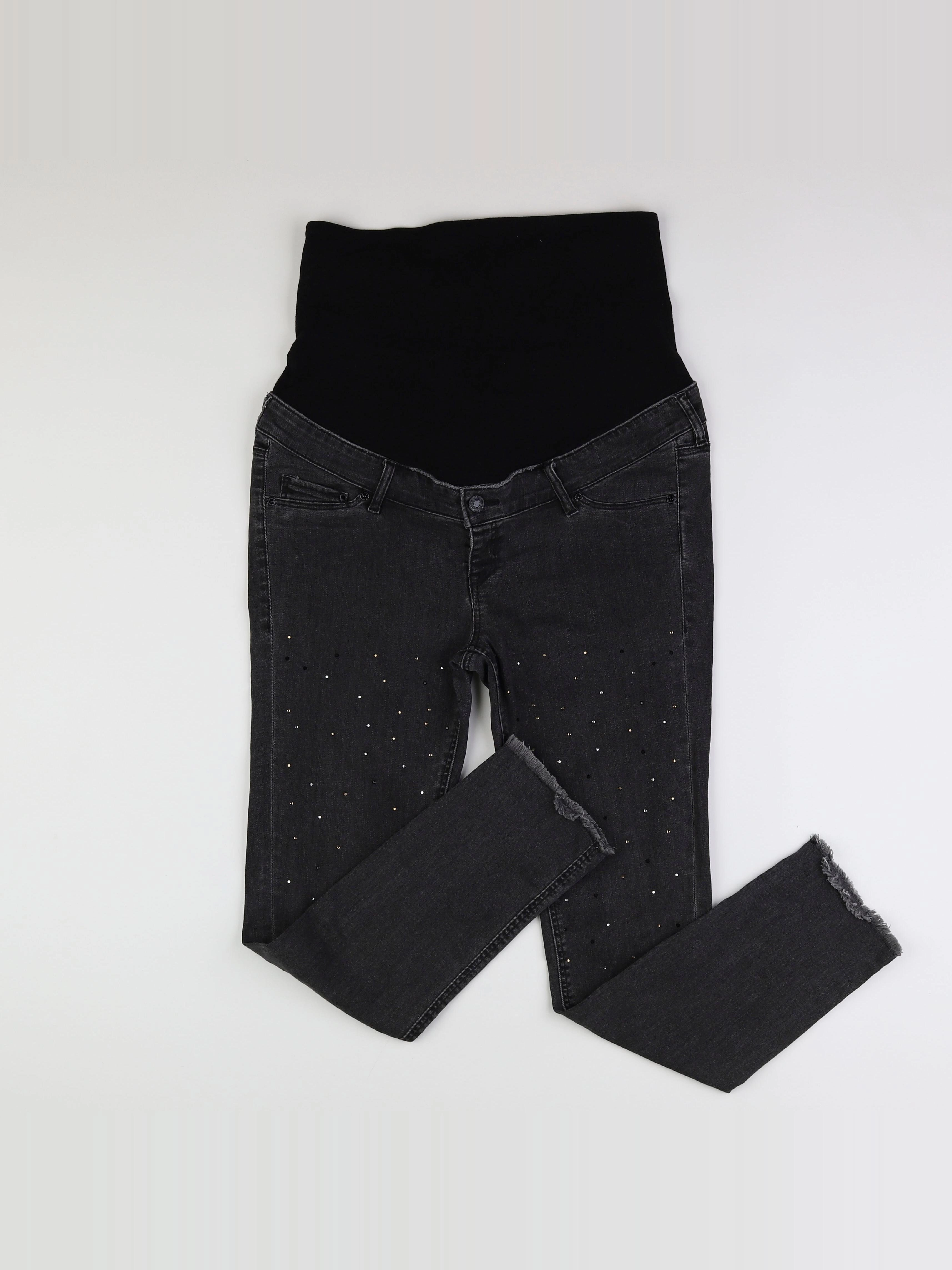 H&M - jean grossesse noir - 42