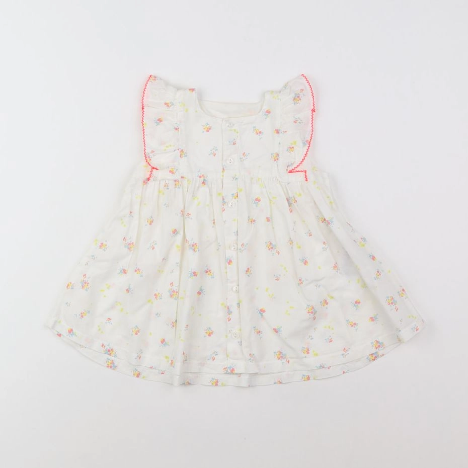 Petit Bateau - robe blanc, multicolore - 12 mois