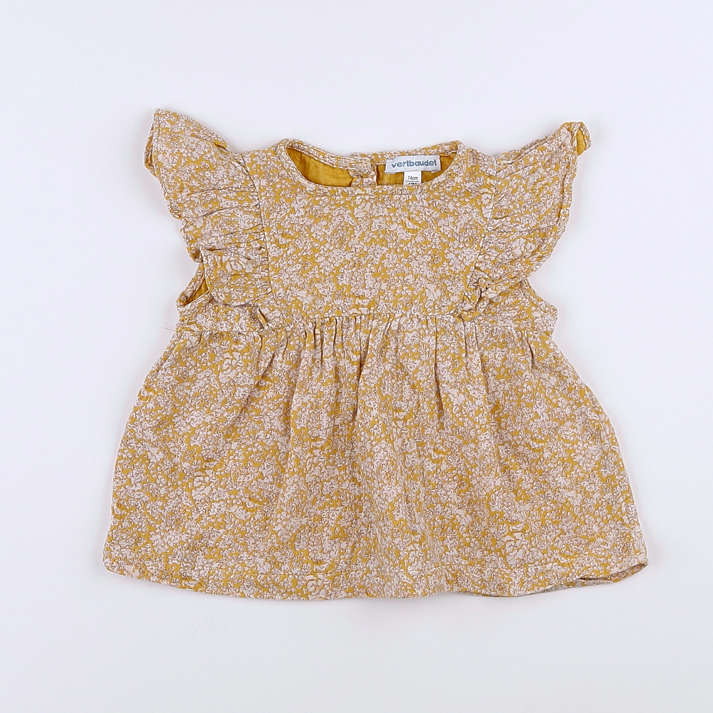 Vertbaudet - blouse jaune - 12 mois