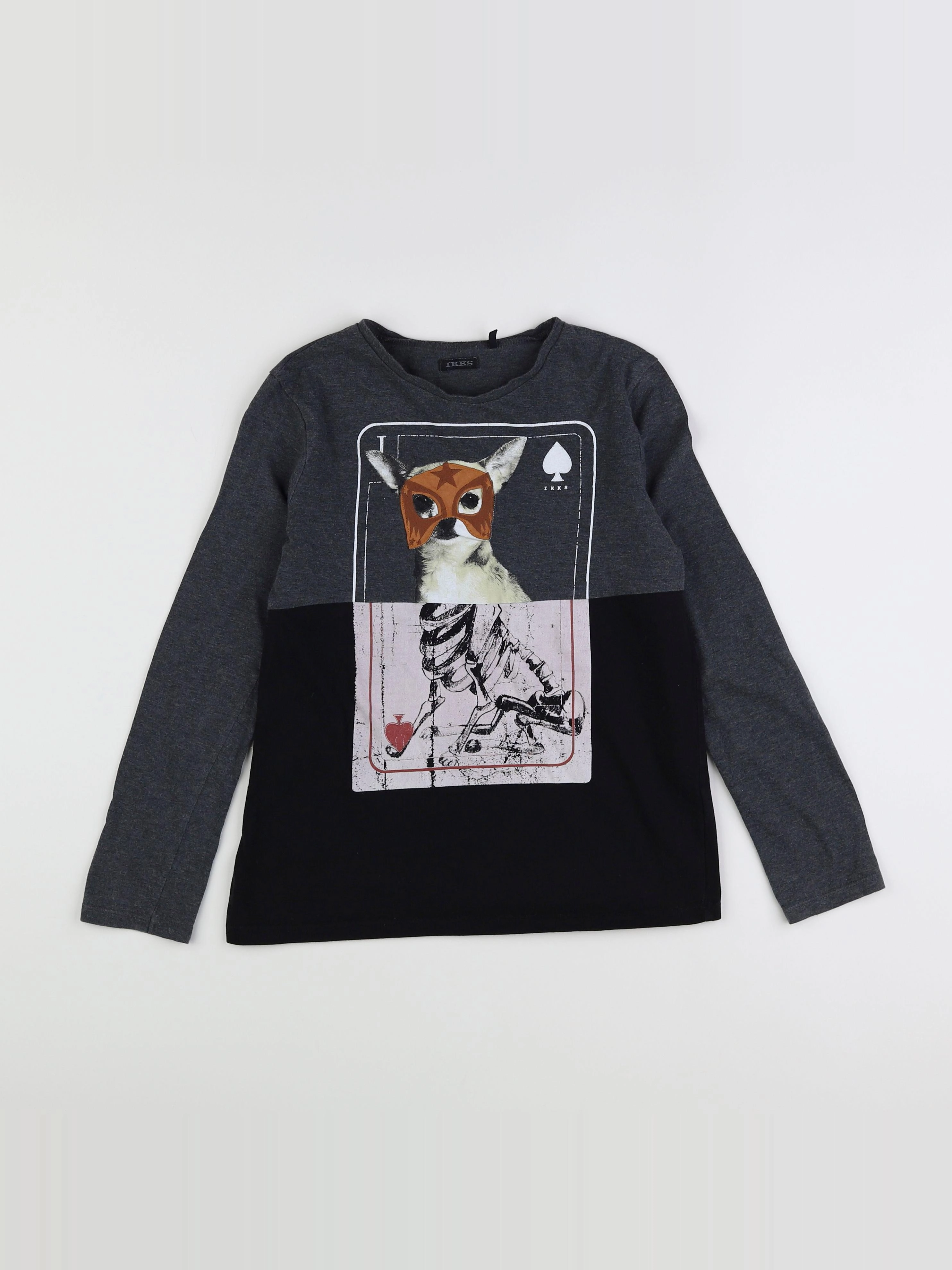 IKKS - tee-shirt gris - 10 ans