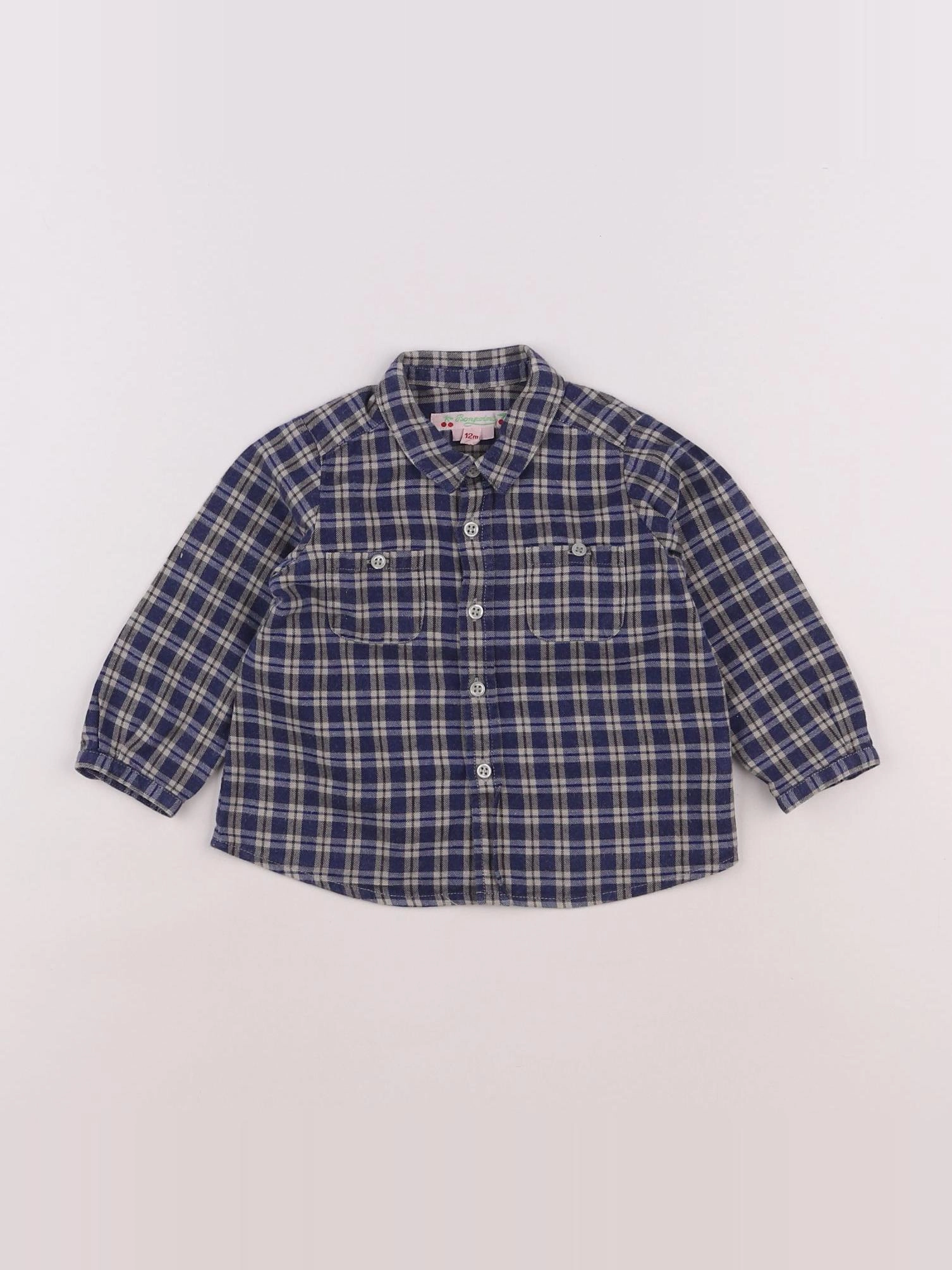 Bonpoint - chemise bleu - 12 mois