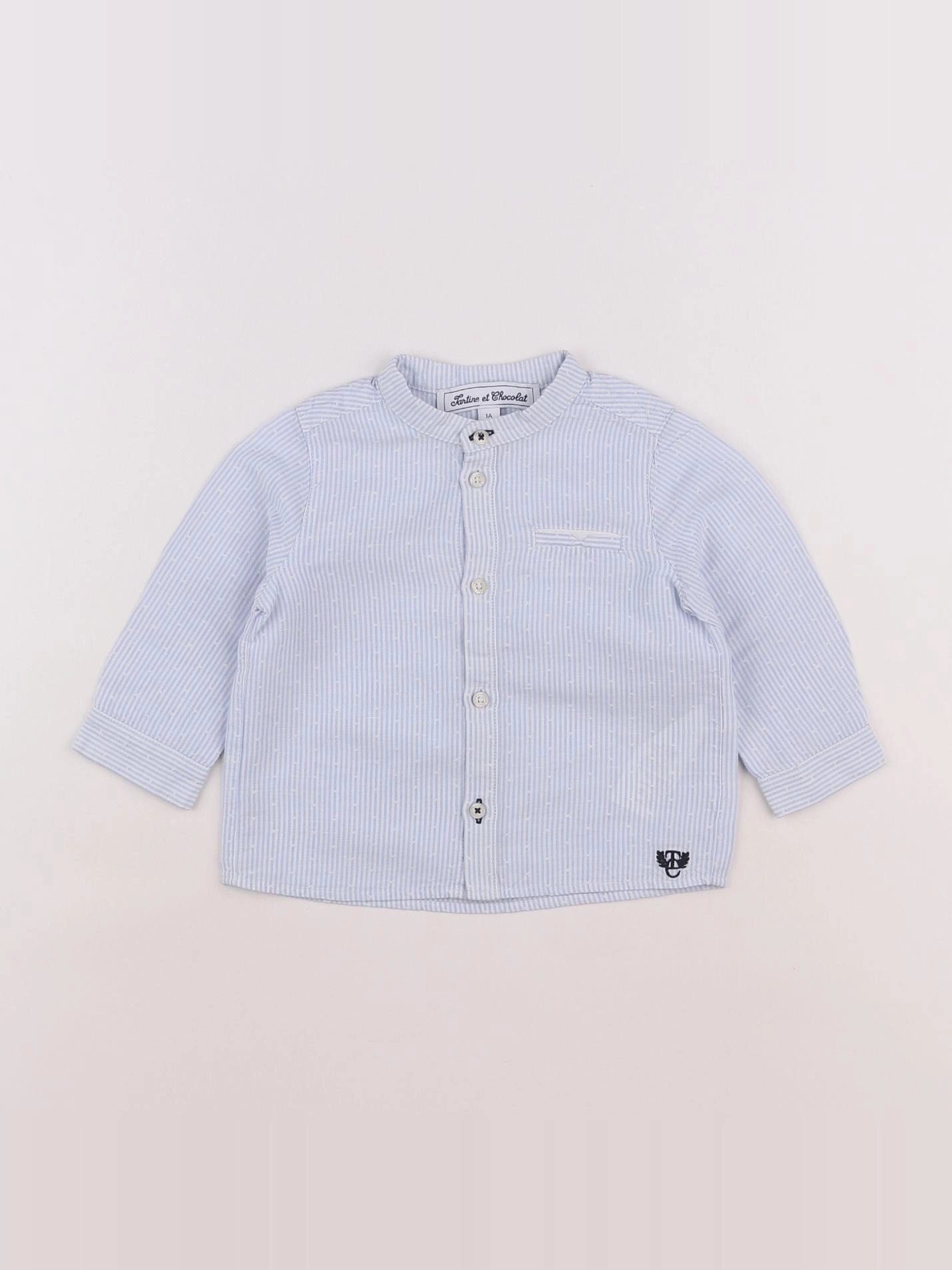 Tartine & Chocolat - chemise bleu - 12 mois