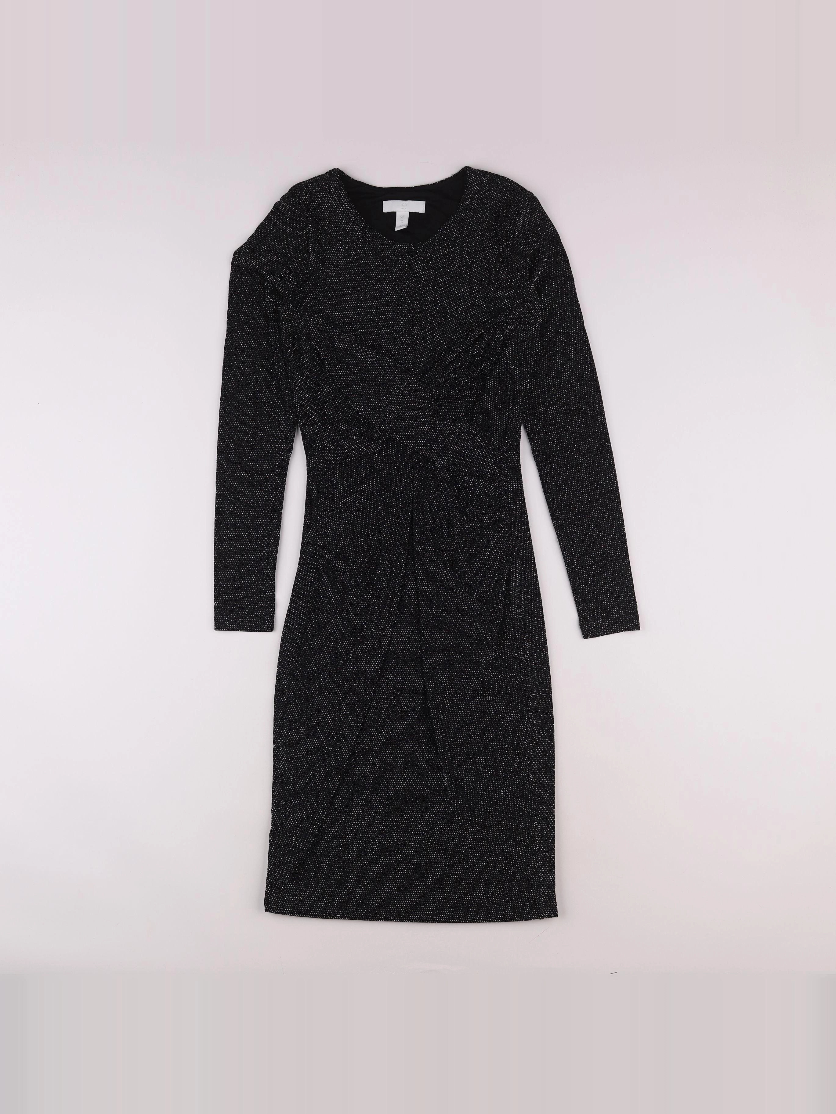 H&M - robe grossesse noir, argent - 36