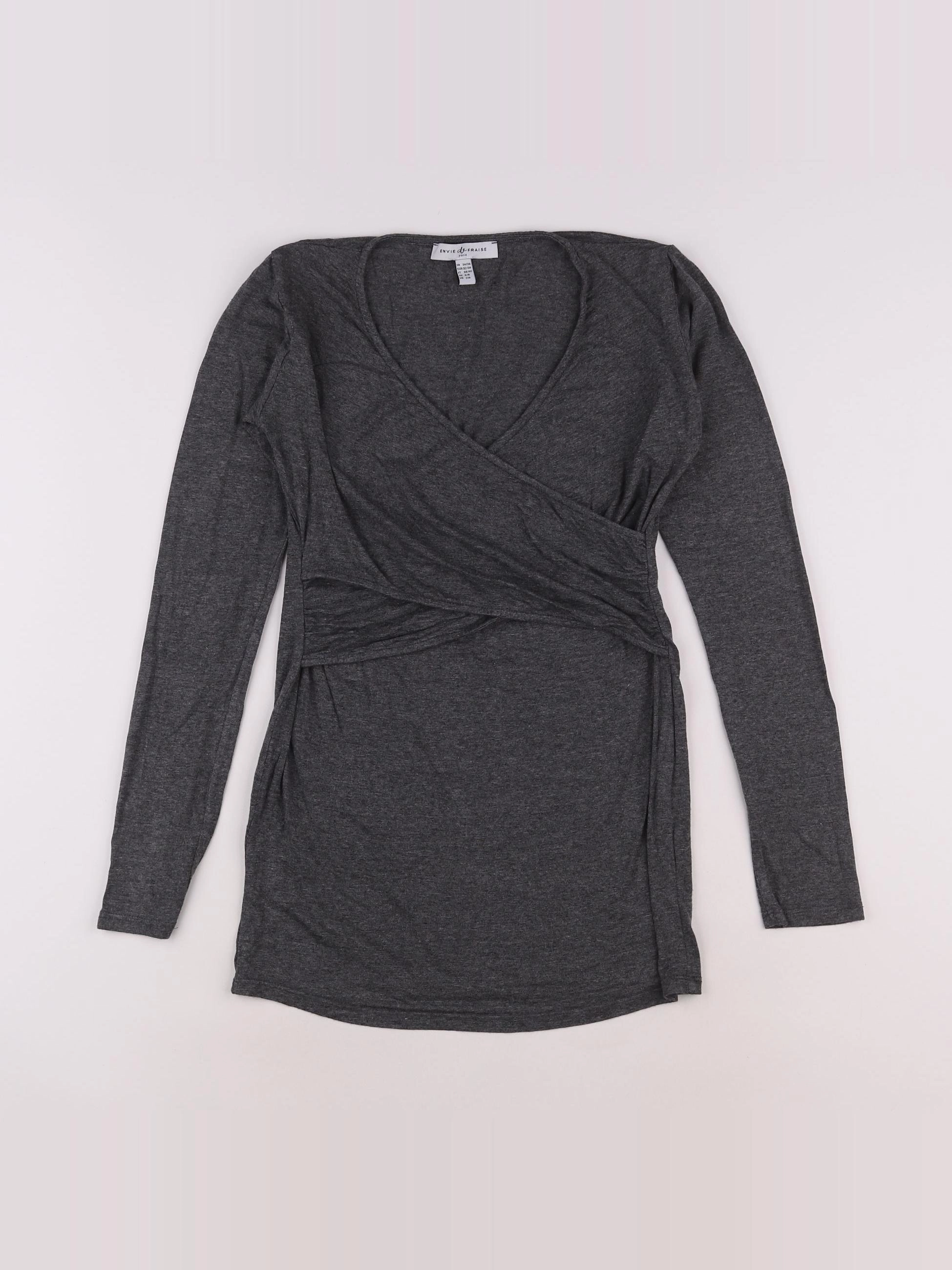 Envie de fraise - tee-shirt grossesse gris - 34 à 36