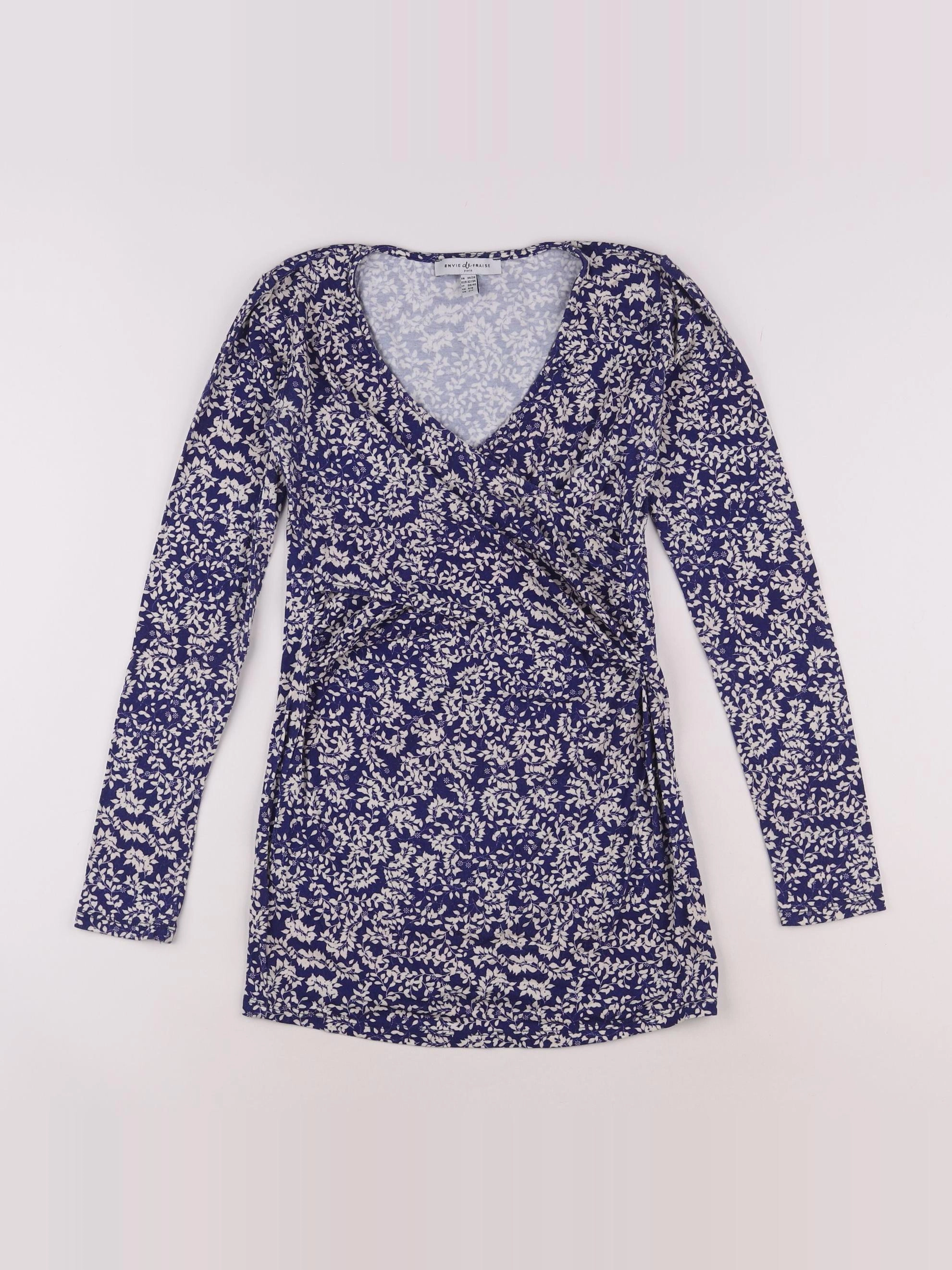 Envie de fraise - tee-shirt grossesse blanc, bleu - 34 à 36
