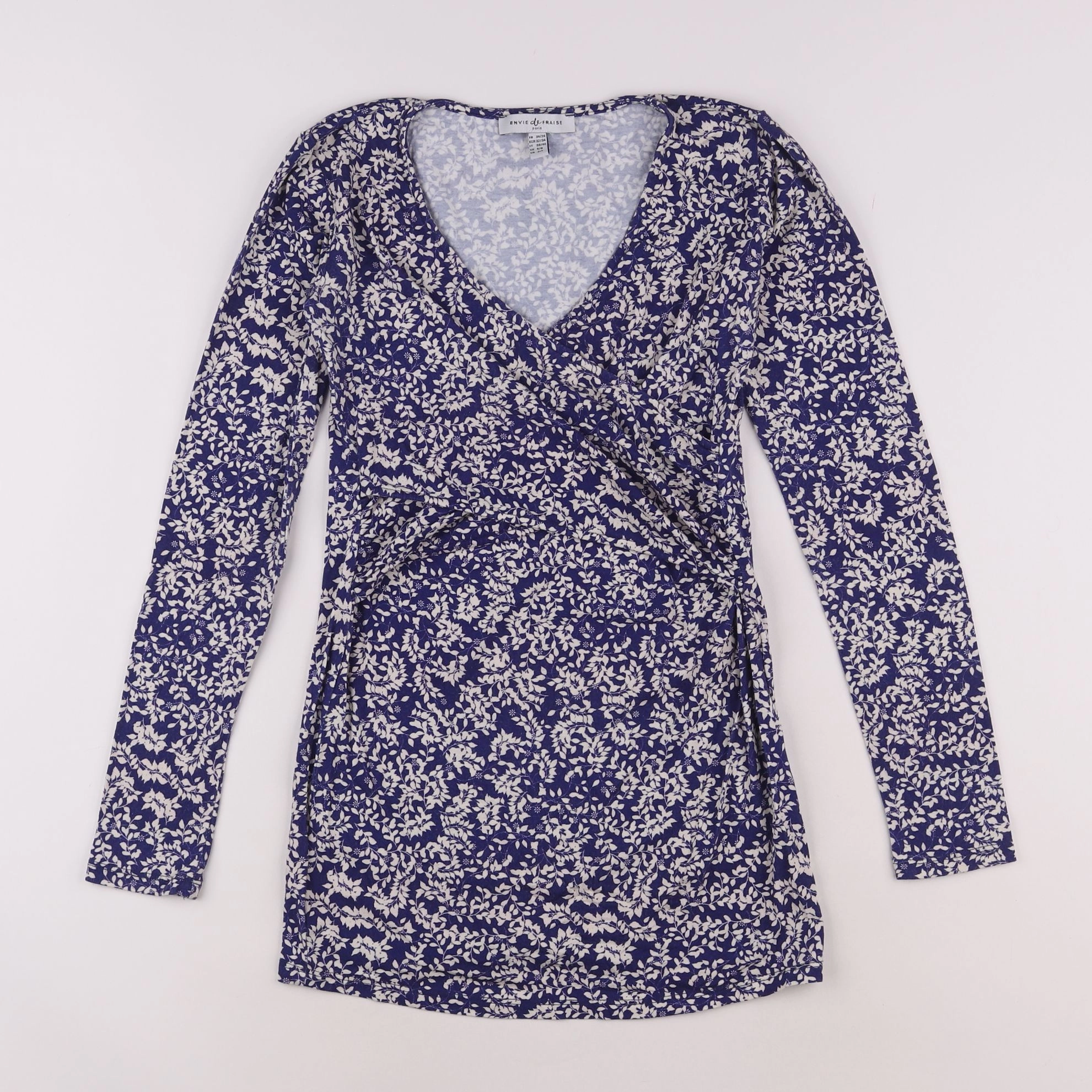 Envie de fraise - tee-shirt grossesse blanc, bleu - 34 à 36