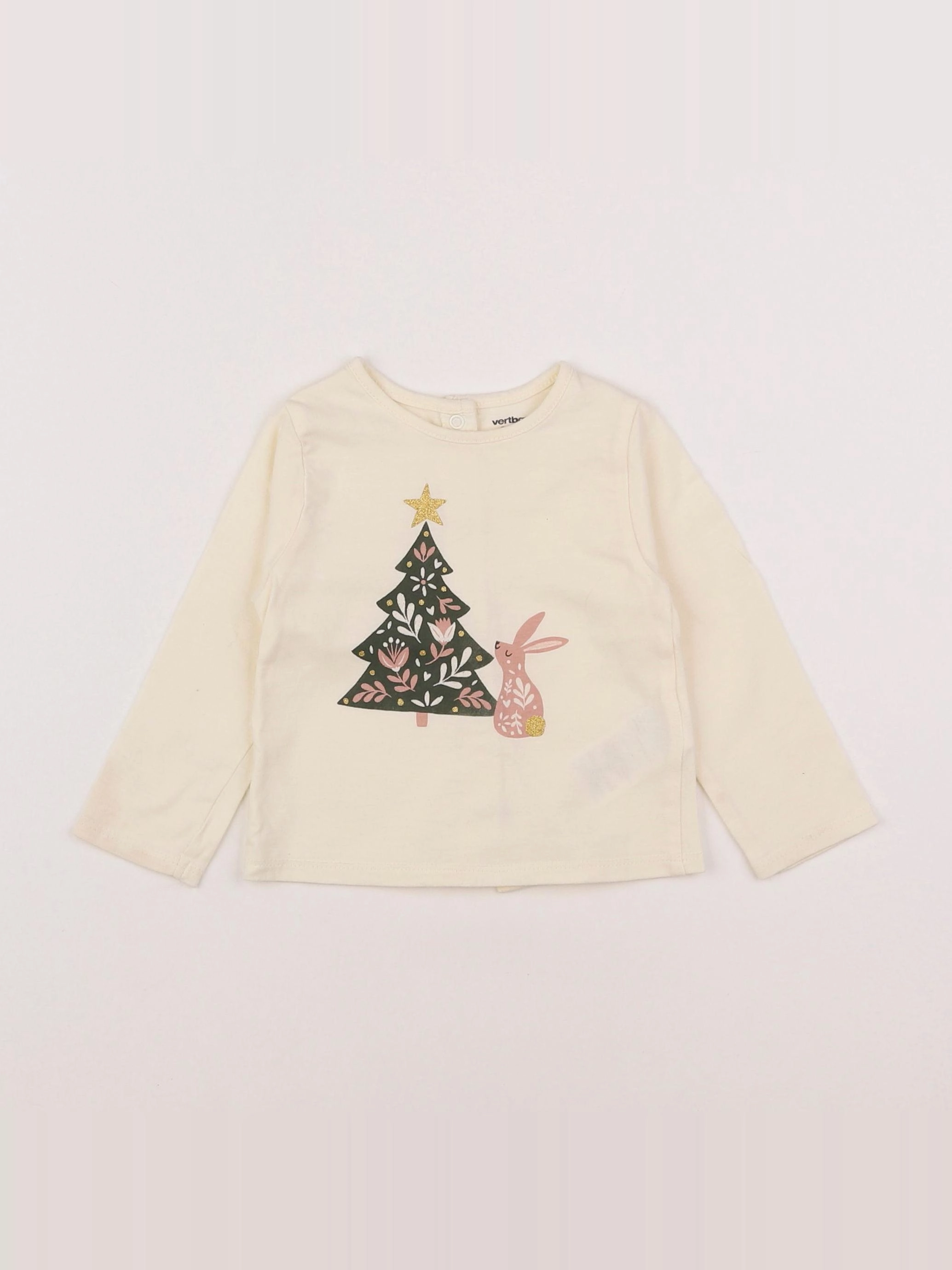Vertbaudet - tee-shirt beige - 9 mois