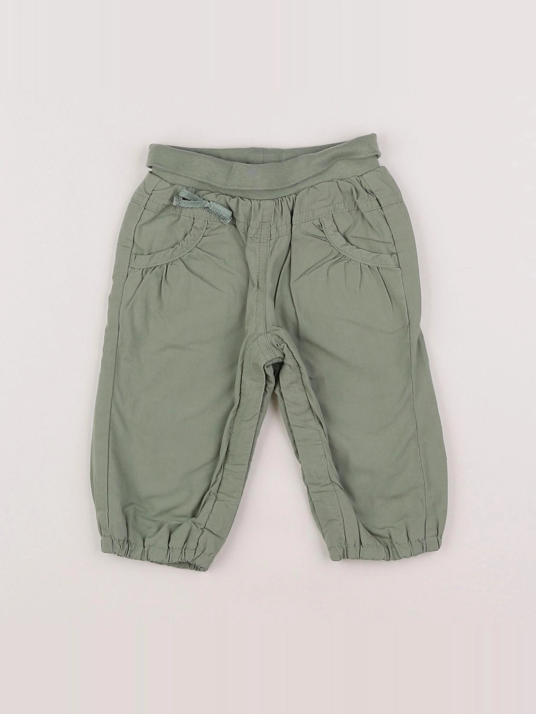 Vertbaudet - pantalon vert - 12 mois