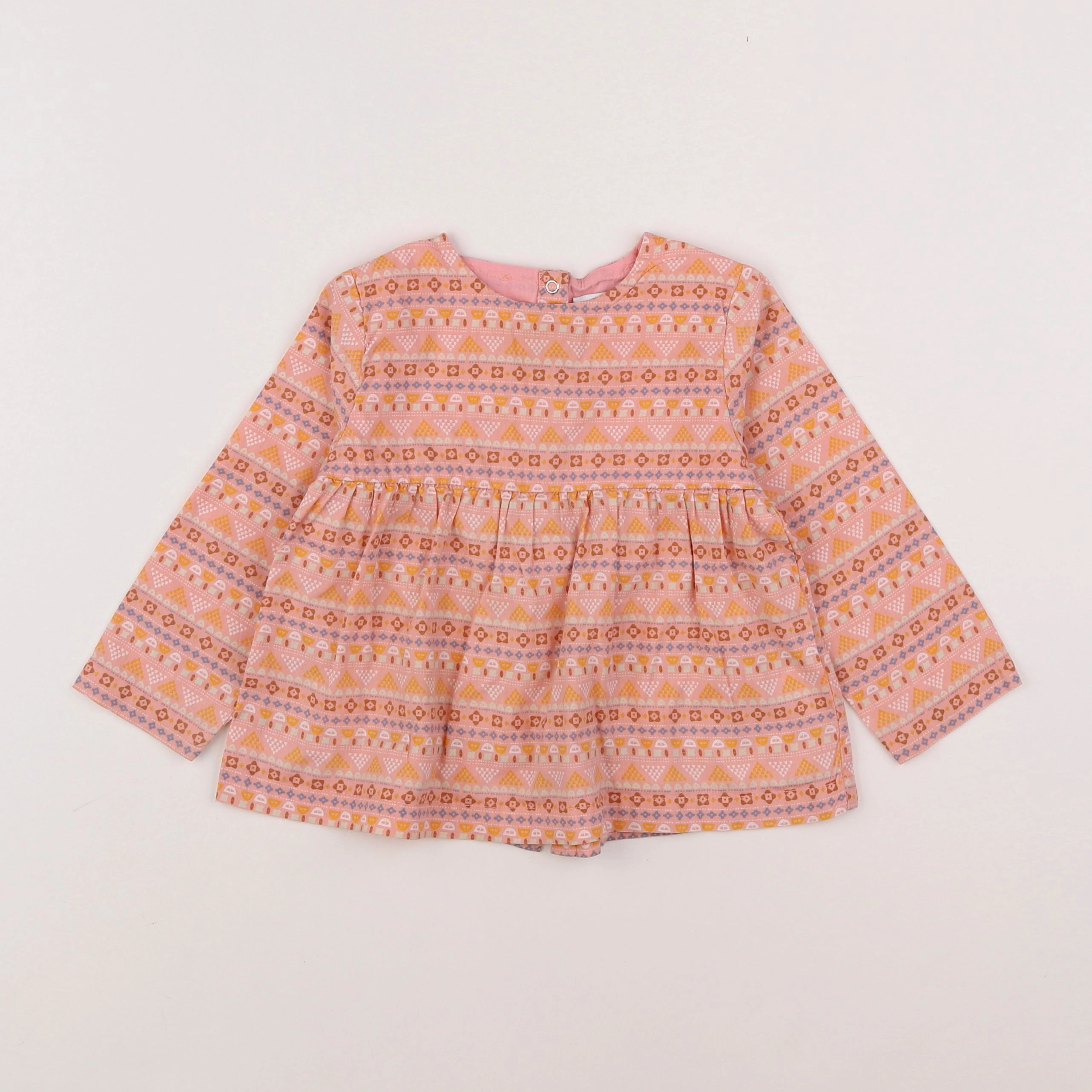 Vertbaudet - blouse orange, rose - 2 ans