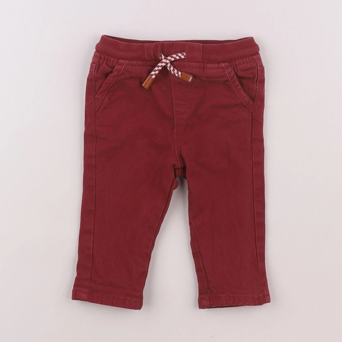 Vertbaudet - pantalon rouge - 6 mois