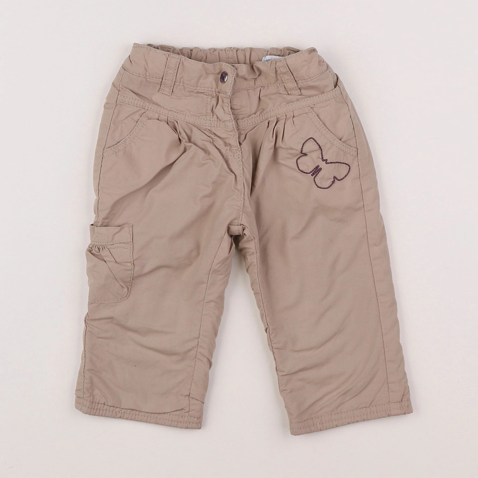 Vertbaudet - pantalon beige - 12 mois
