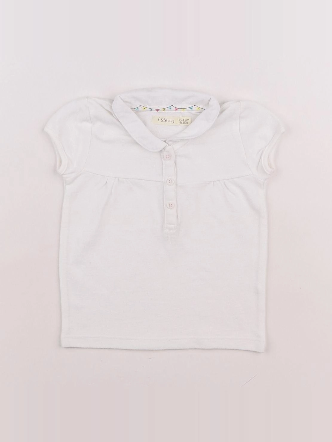 Sfera - polo blanc - 6/12 mois