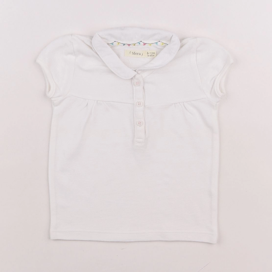 Sfera - polo blanc - 6/12 mois