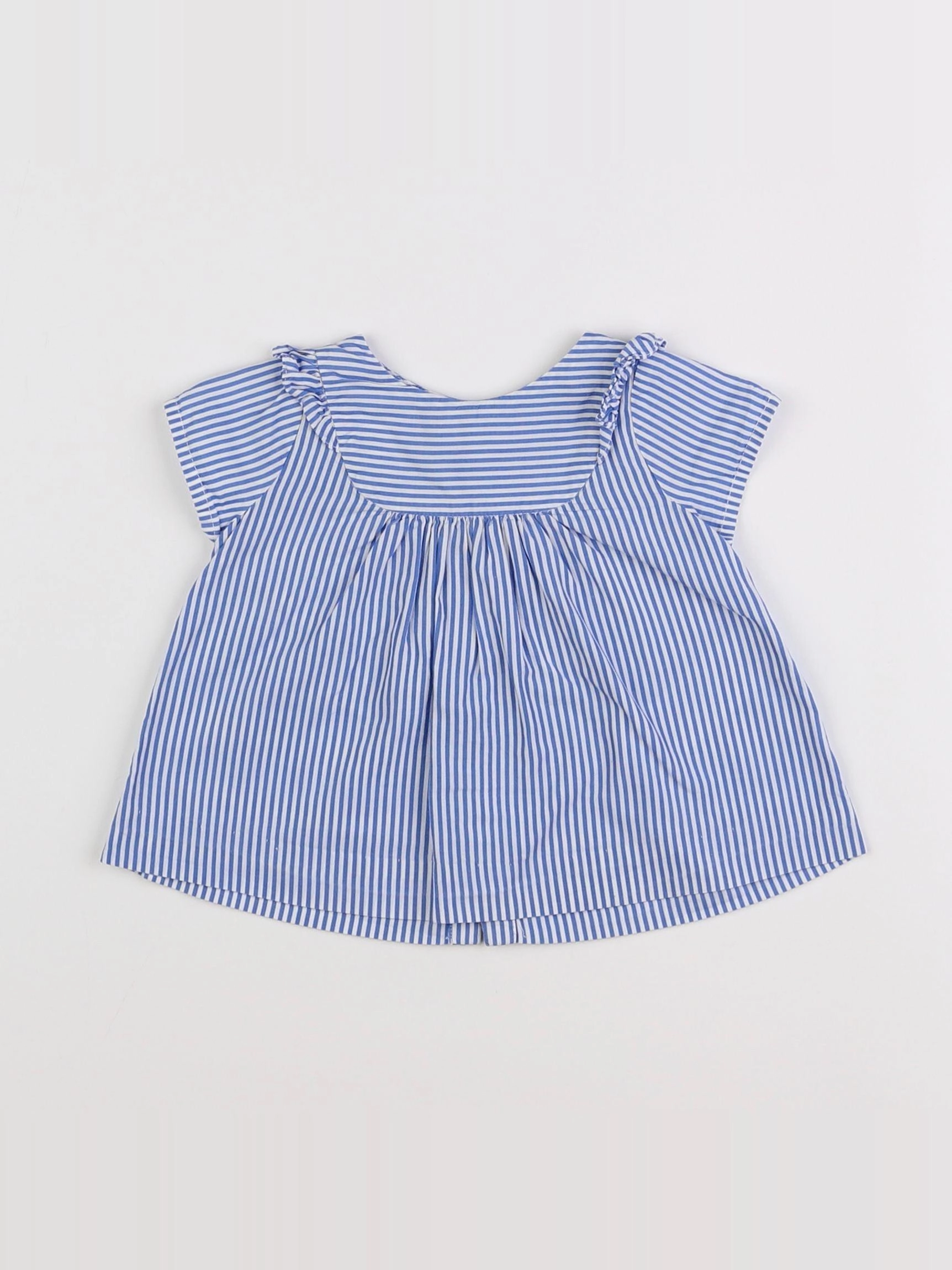Jacadi - blouse blanc, bleu - 6 mois