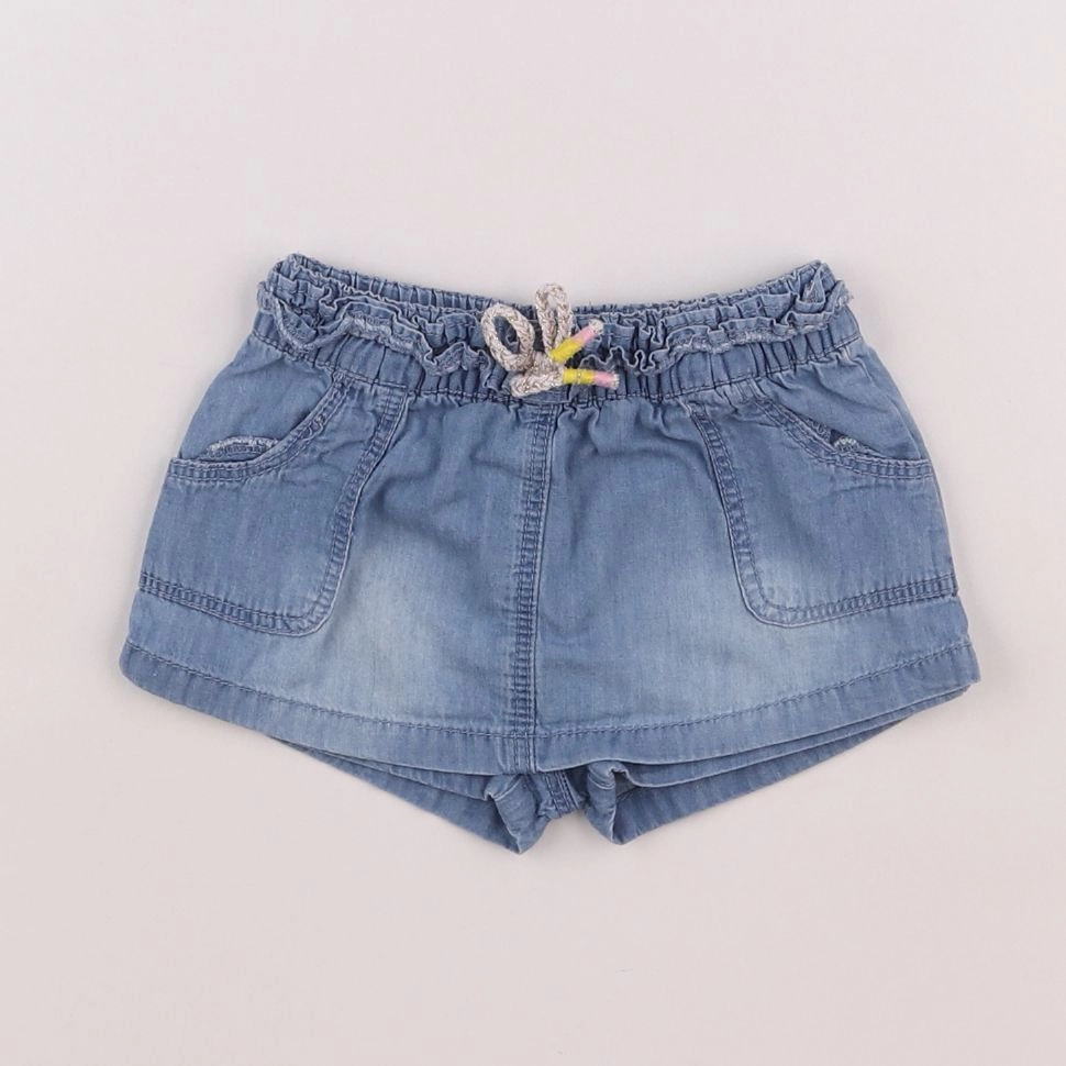 Vertbaudet - jupe short bleu - 9 mois