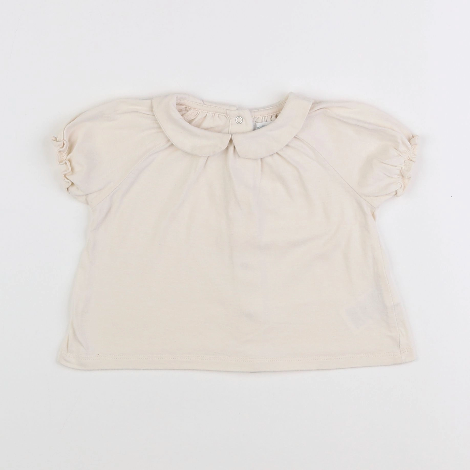 Vertbaudet - tee-shirt beige - 9/12 mois