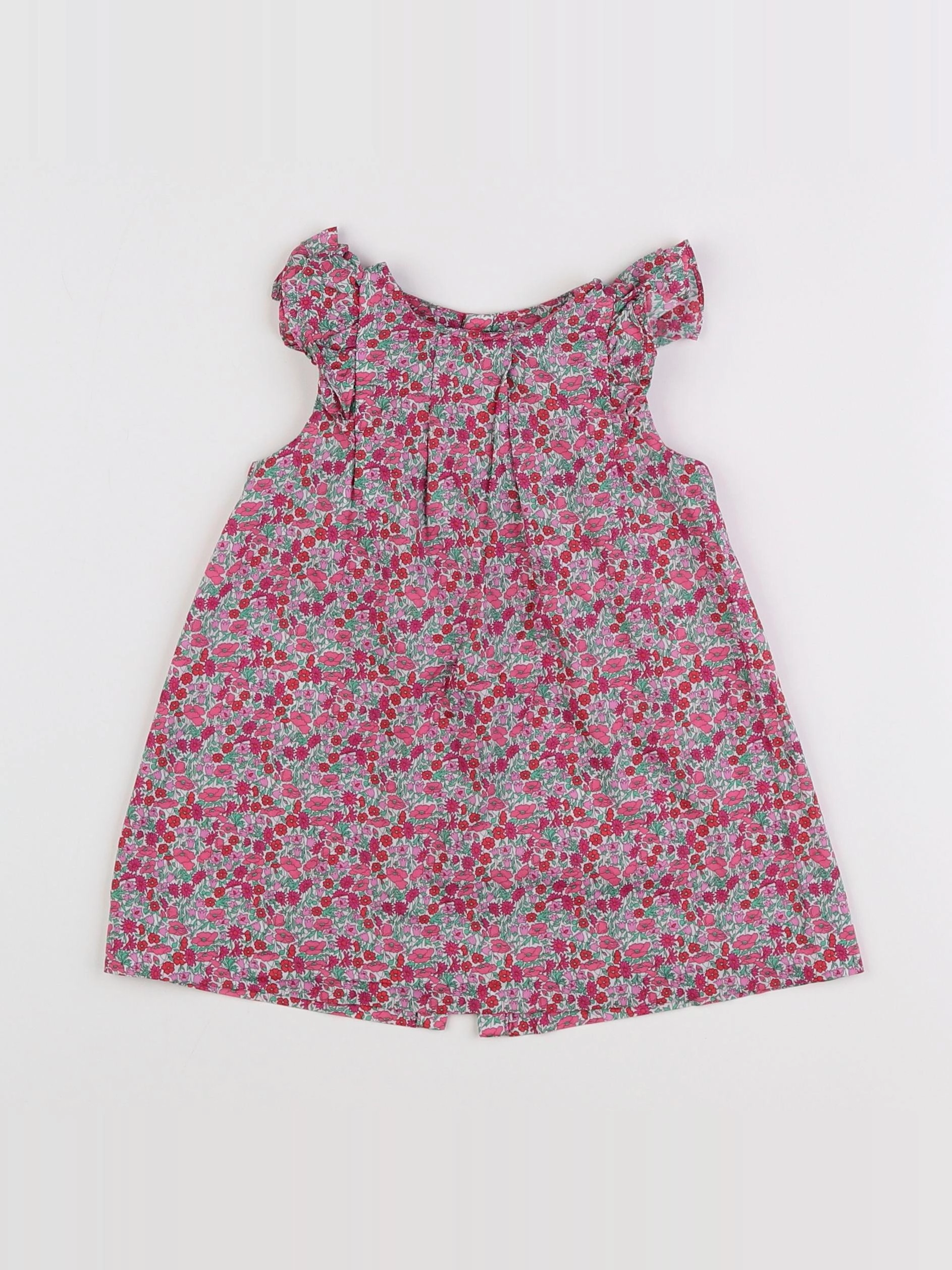 Jacadi - robe liberty rose, vert - 12 mois