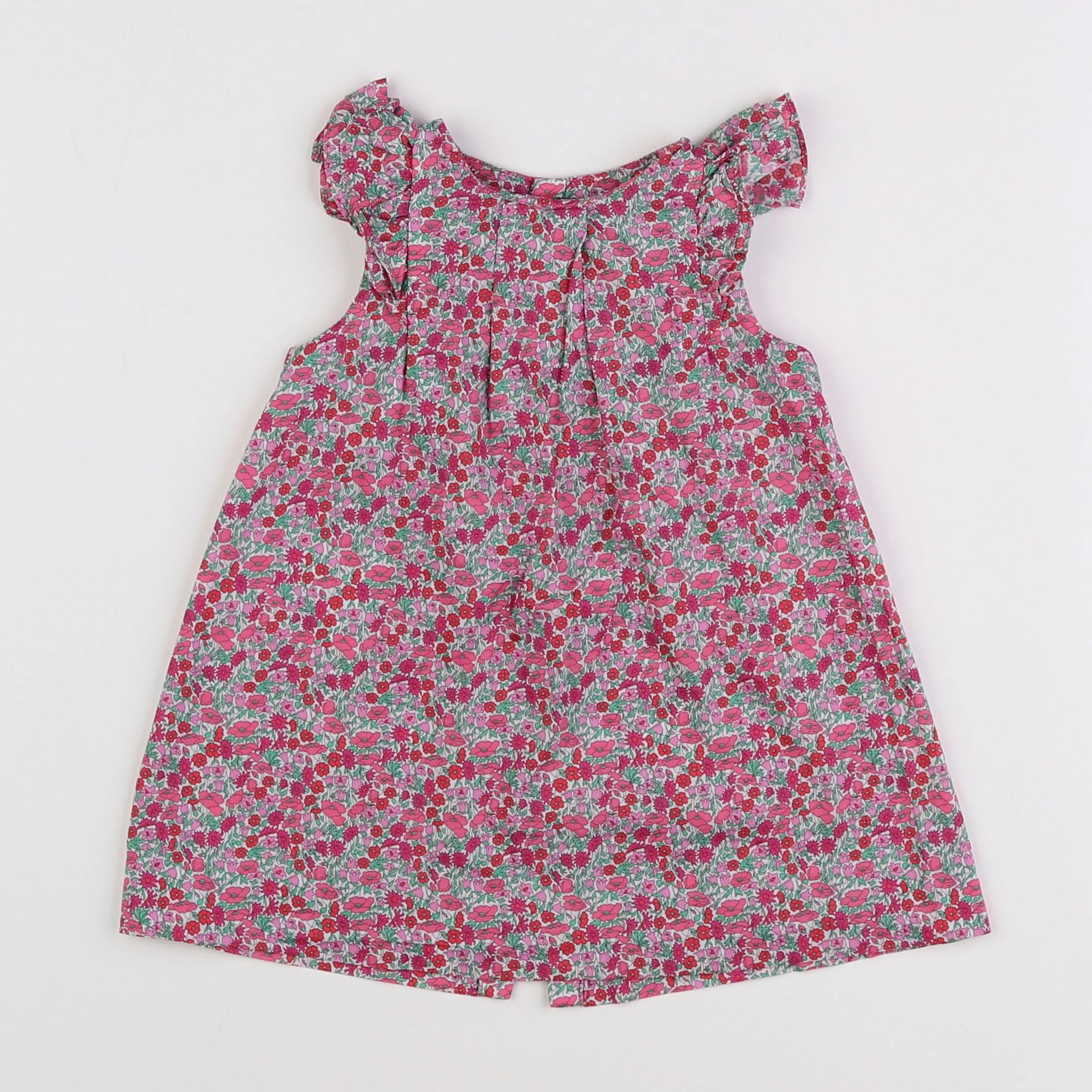 Jacadi - robe liberty rose, vert - 12 mois