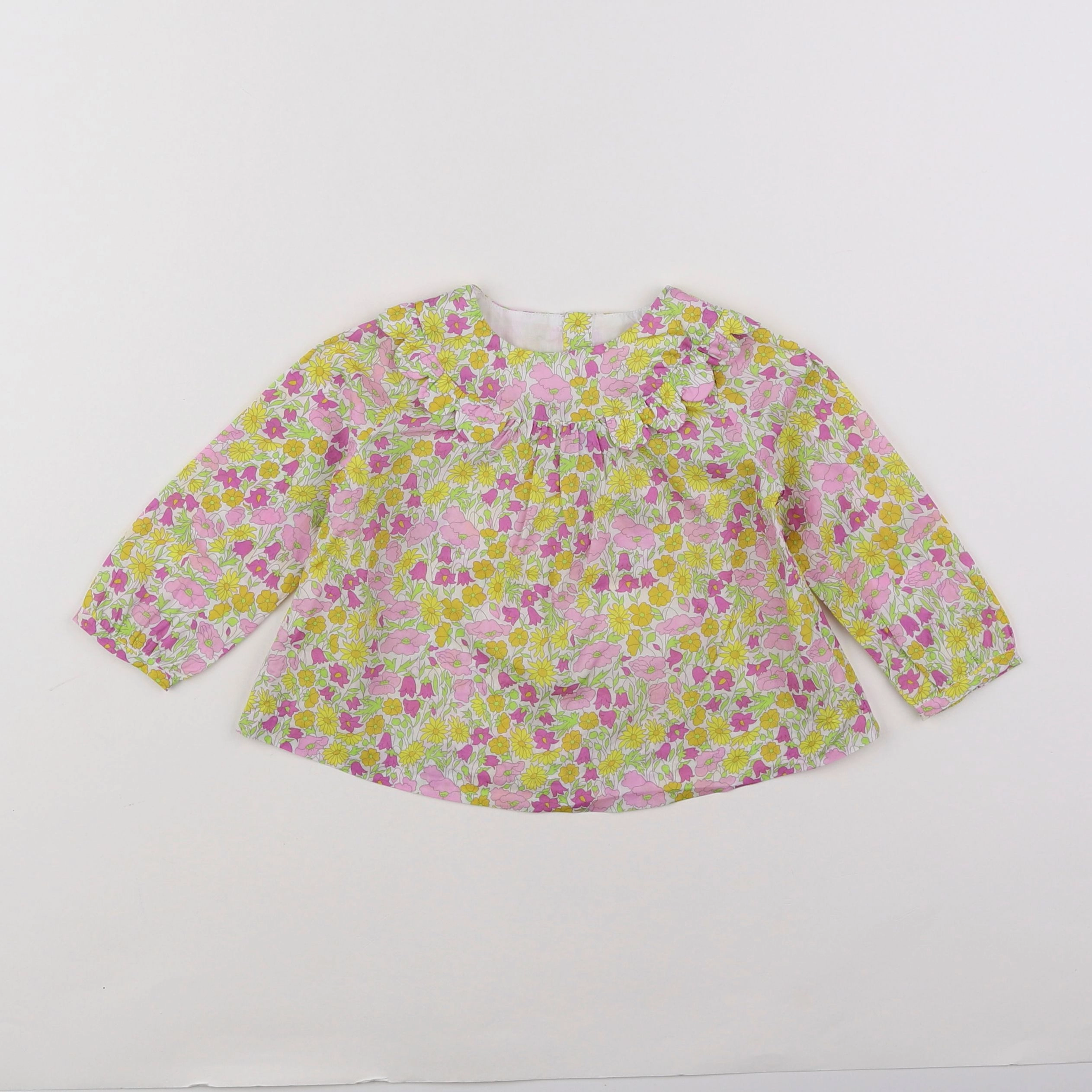 Jacadi - blouse liberty jaune - 12 mois