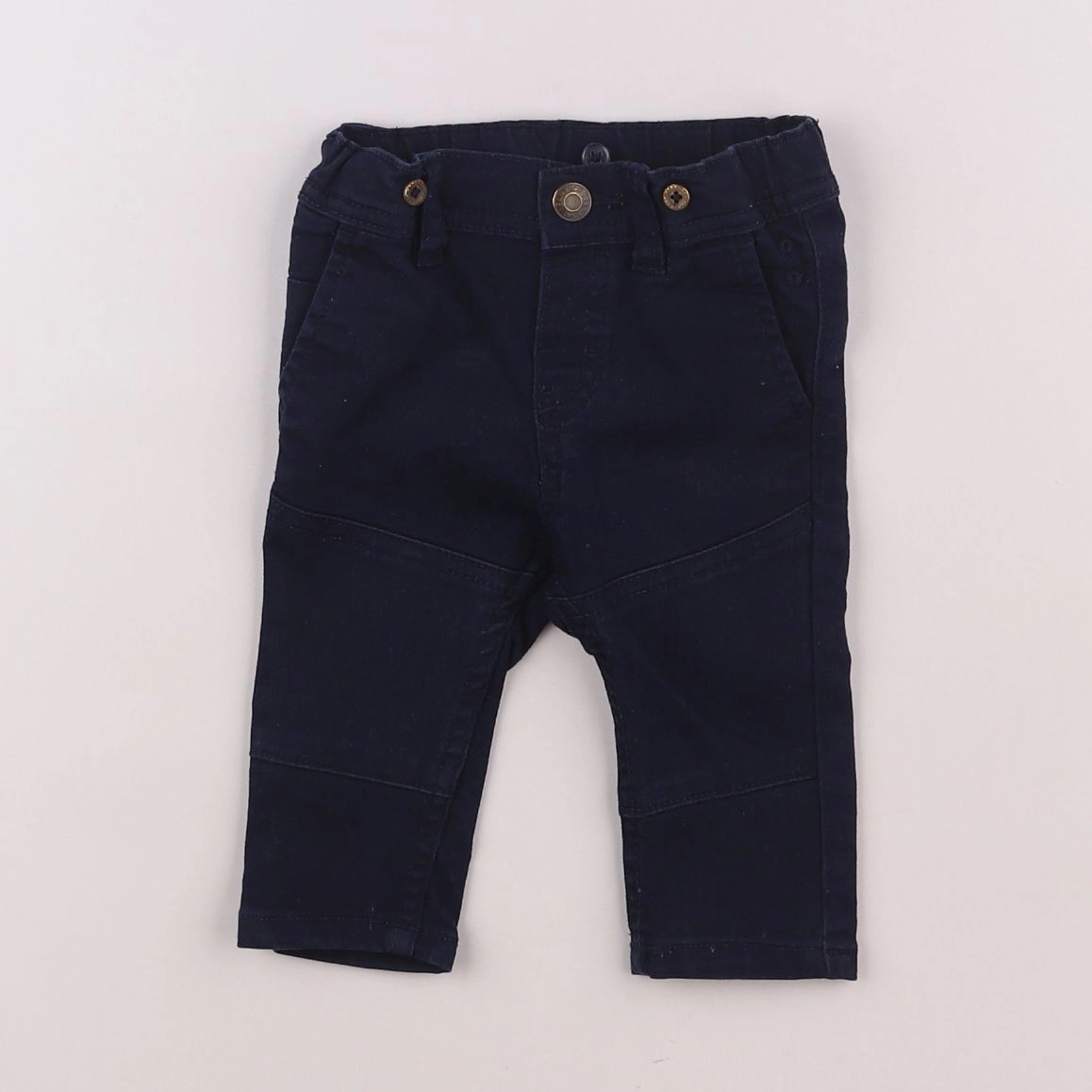 H&M - pantalon bleu - 4/6 mois