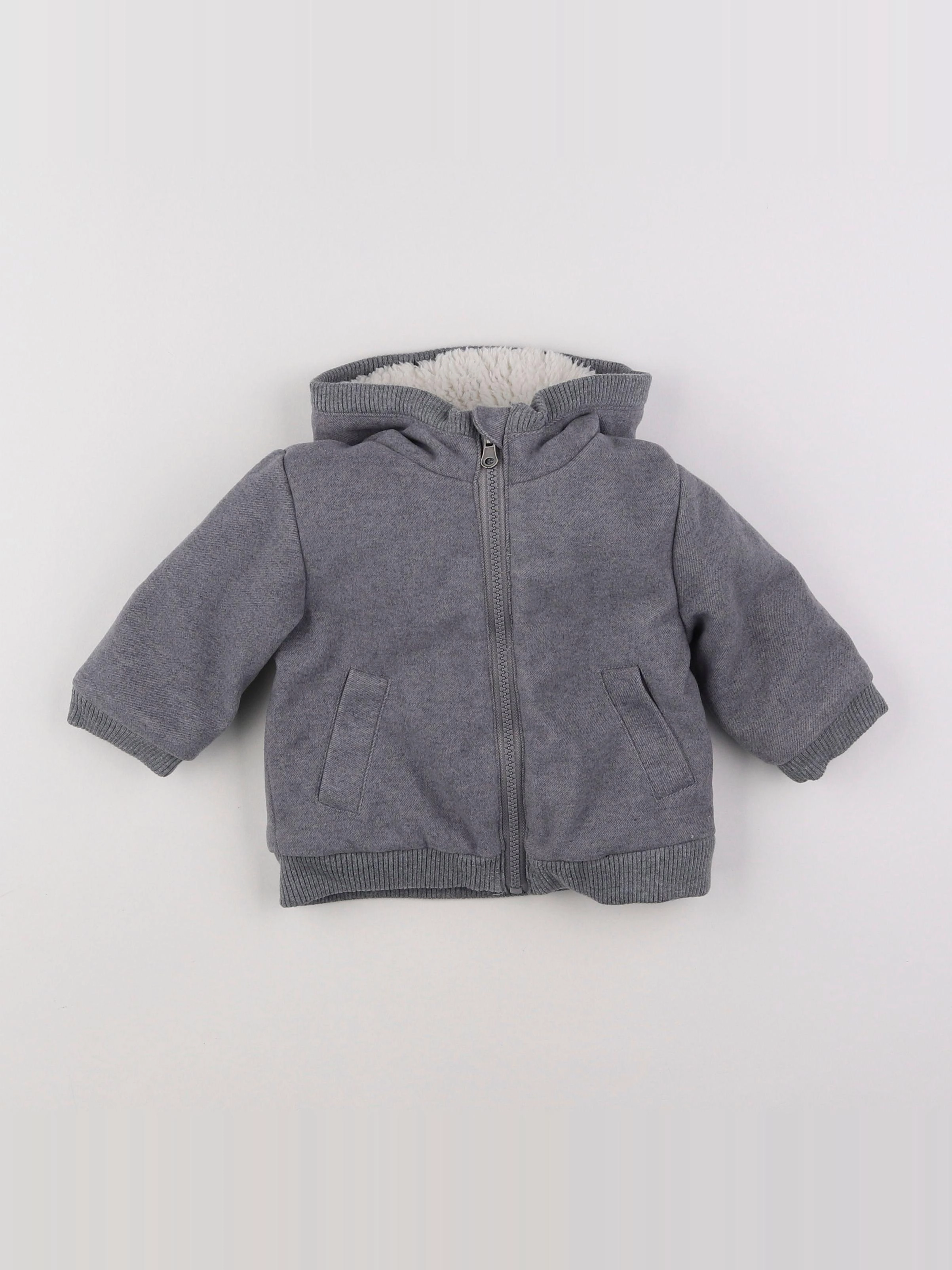 Vertbaudet - manteau gris - 9 mois