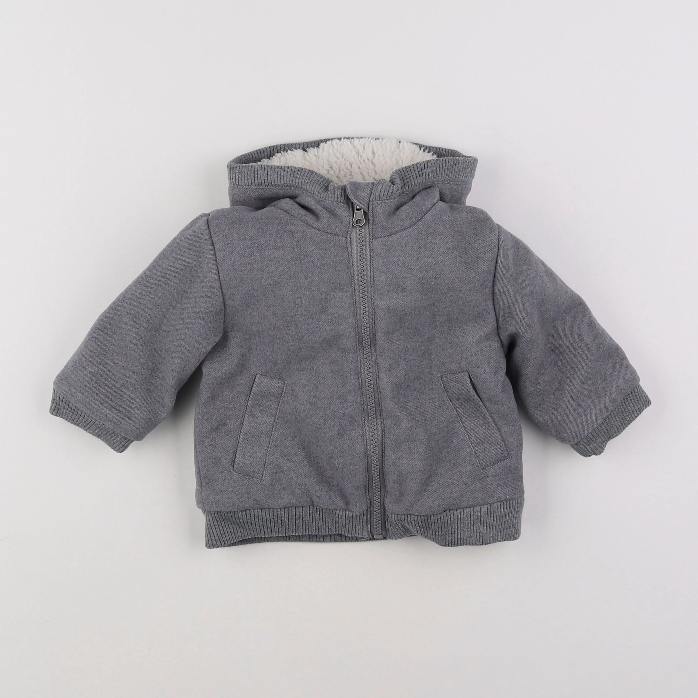 Vertbaudet - manteau gris - 9 mois